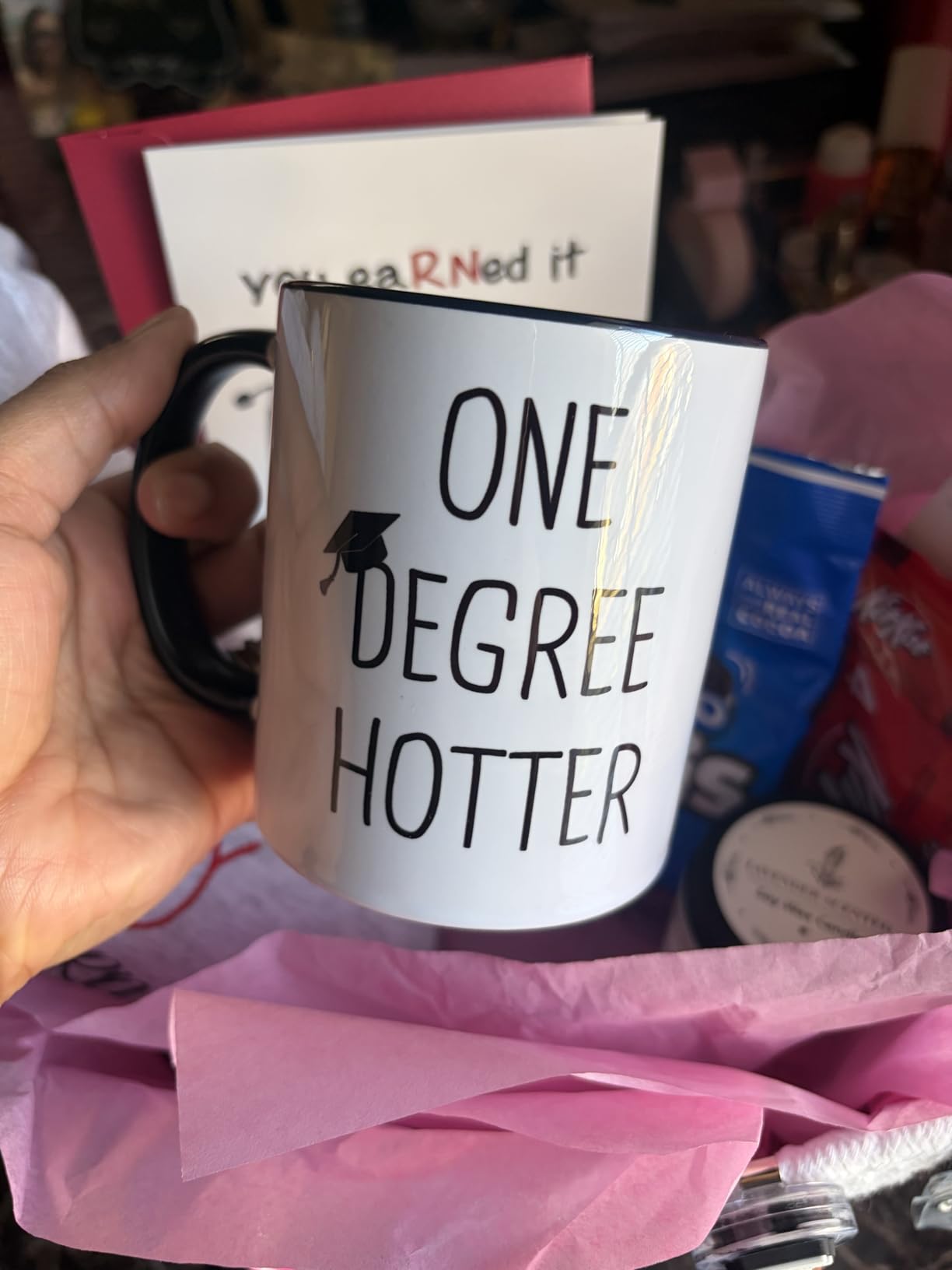 Petalsun Graduation Gift for Her, Him - 11oz Ceramic One Degree Hotter Mug | 2026 Funny College, Masters Degree, Phd, Nursing & Nurse, High School Grad Gifts for Women Men, Graduation Party Decorations customer photo 1