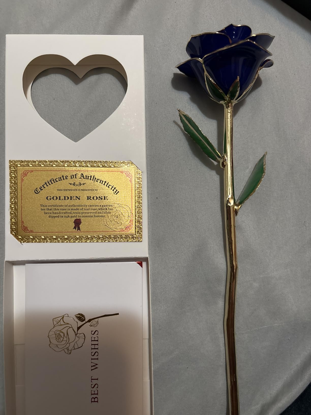 Anthonic Gold Dipped Rose Real 24K Gold Rose, Genuine One of a Kind Rose Hand Dipped in 24K Golden Roses Romantic Gifts for Women in Her Birthday Anniversary Valentines Day Mothers Day customer photo 2