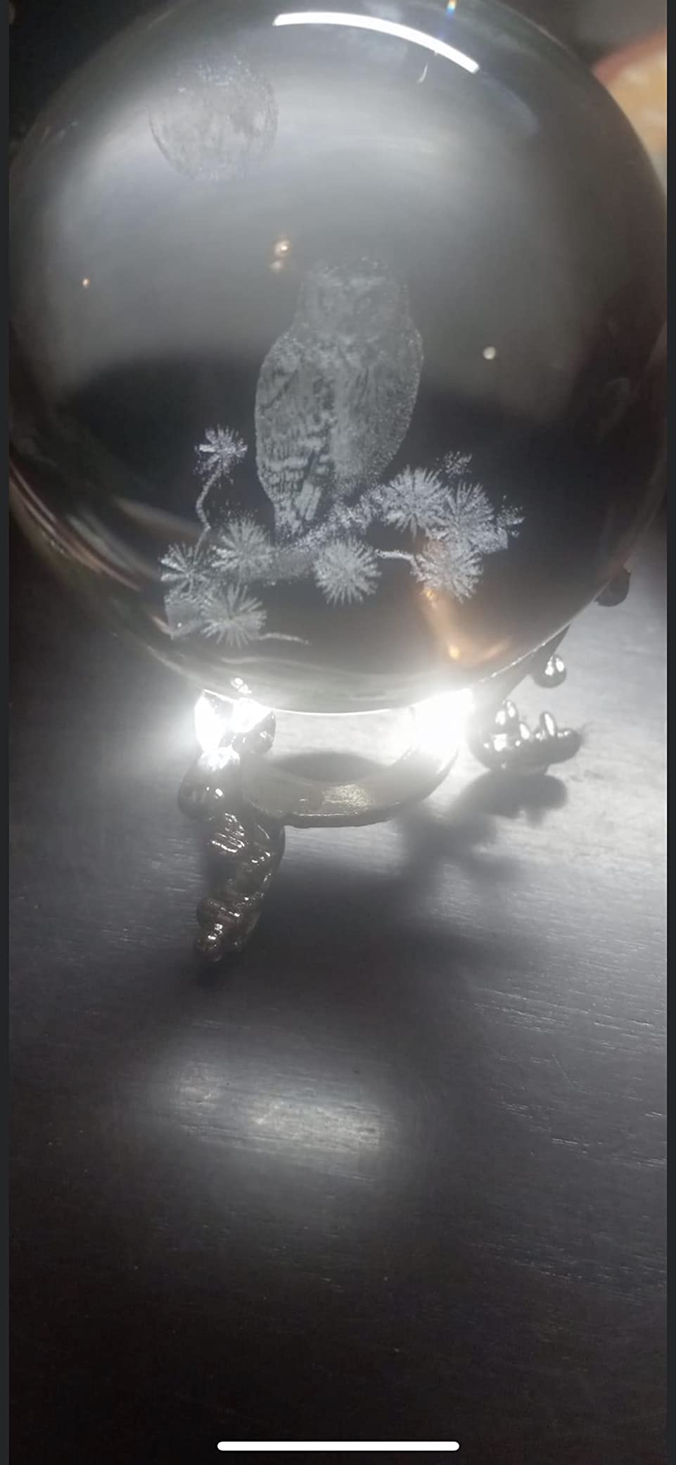 60mm 3D Laser Engraved Owl Crystal Ball Paperweight Owl Gifts for Women | OWL Figurines, Glass Sphere, Animal, Decorative Ball, With Stand, Christmas Birthday Gift, Whimsical Decor customer photo 1