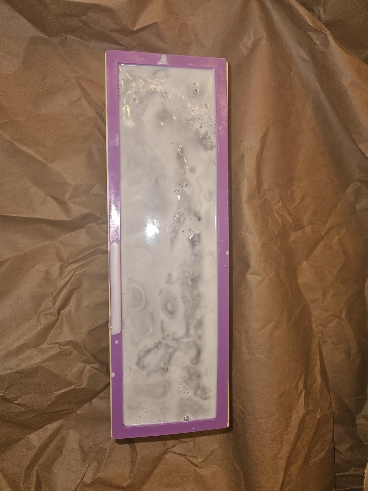 Soap Mold Making Kit with Wooden Cutter Soap Molds Silicone 46oz Purple - Melt and Pour or Cold Process, 50pc Soap Packaging Paper Bags and Slicer - Gift for Wife Women Housewife Soaper customer photo 2