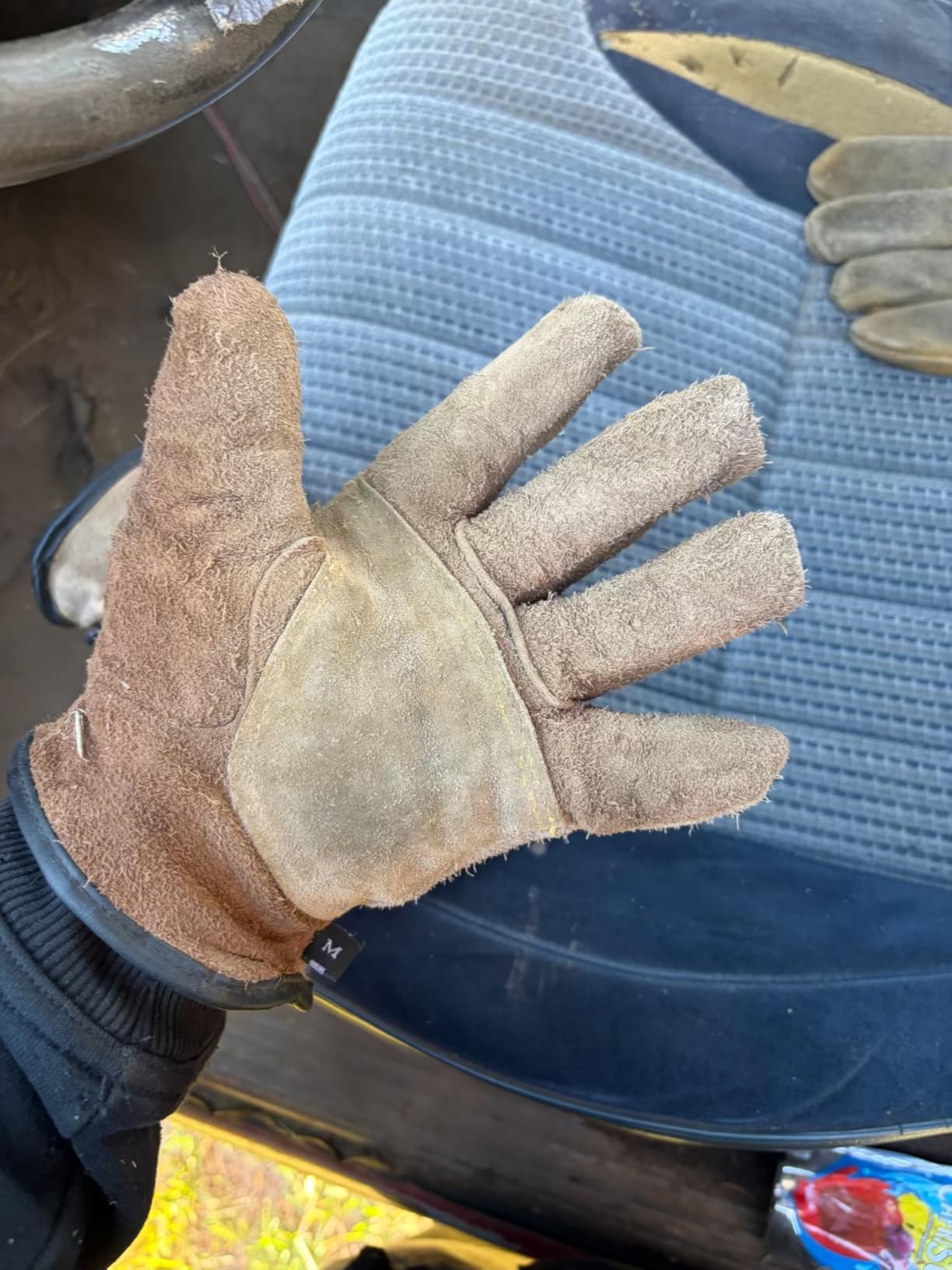 WZQH Leather Work Gloves for Men or Women - Cowhide Soft Lining Utility Durable Gloves for Gardening, Welding, Construction, Chainsaw, Farm, Ranch customer photo 1