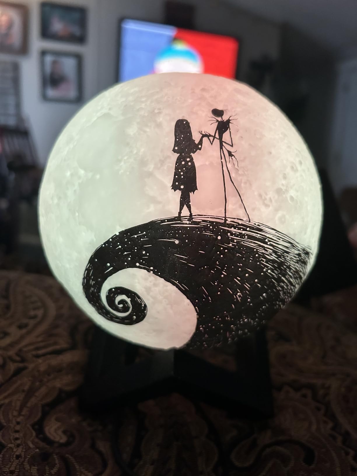 The Nightmare Before Christmas Spiral Hill LED Mood Light, Color Changing Decorative Lamp Featuring Jack Skellington customer photo 2