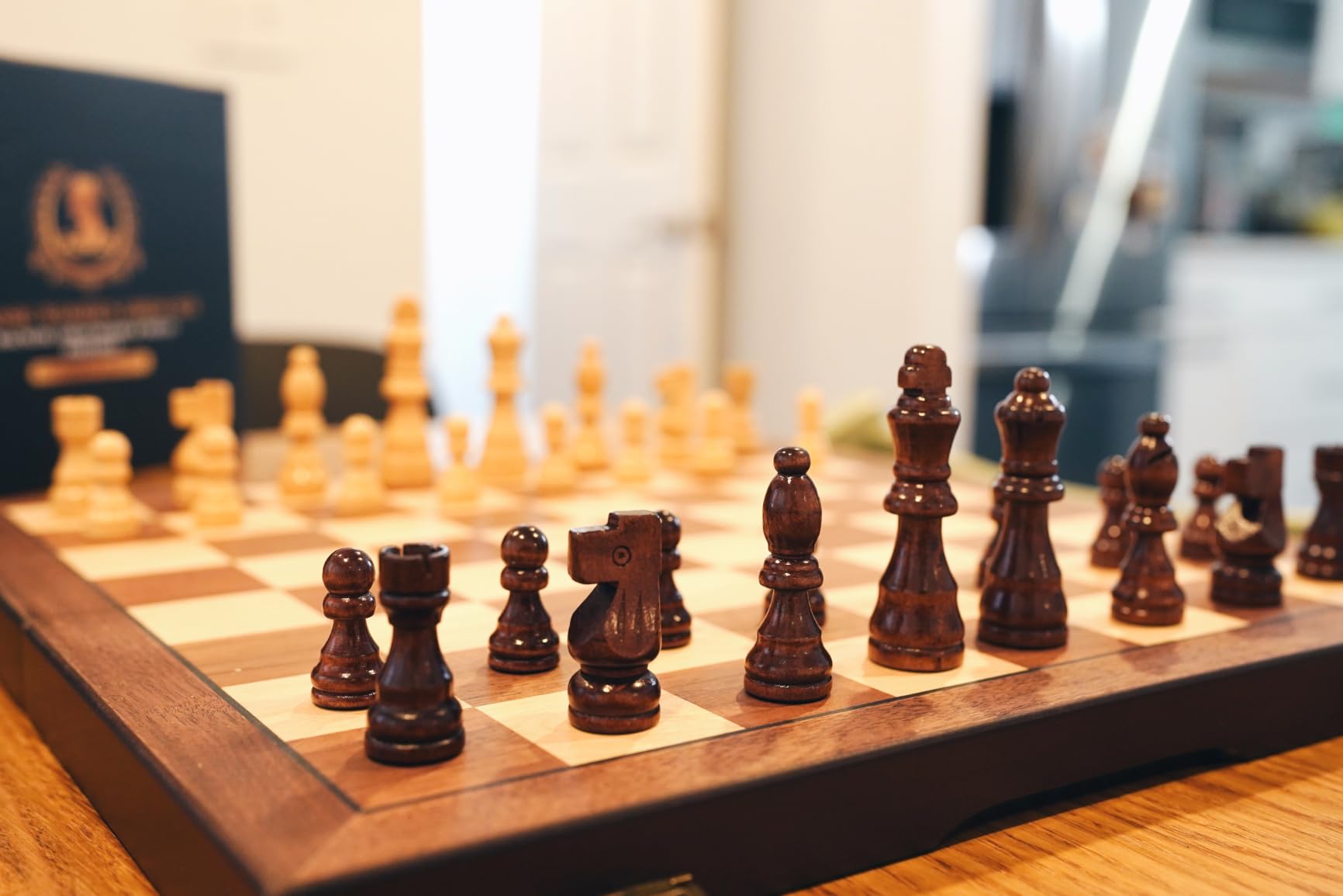 Magnetic Wooden Chess Set for Adults Kids 15'' Chess Board with Handmade Pieces, Folding Portable Travel Unique Chess Sets Game for Tournament Professional Beginner customer photo 1