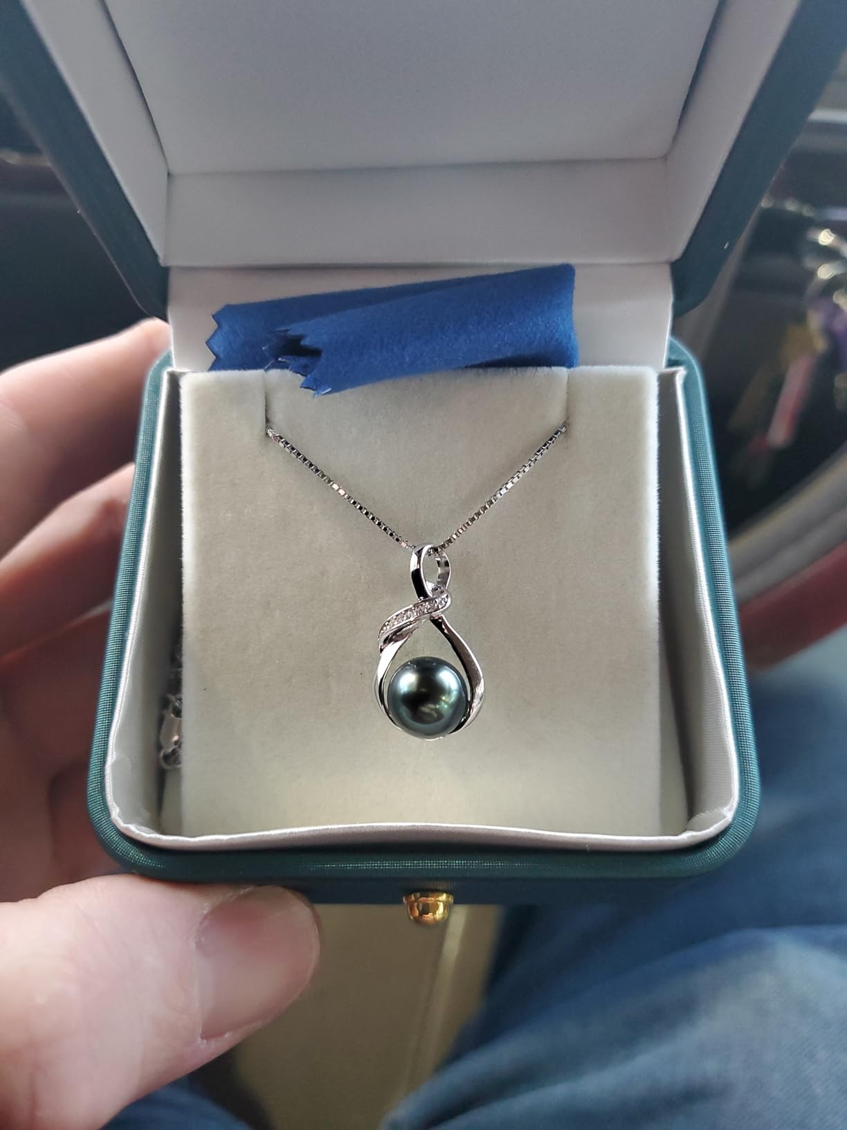 NONNYL Gifts for Women Wife-Tahitian-Black-Pearl-Necklace-Gift for Wife Wedding Birthday Anniversary Jewelry-Mom Girlfriend Her Mothers Day Gifts for Mom Women Valentines Christmas Day customer photo 2