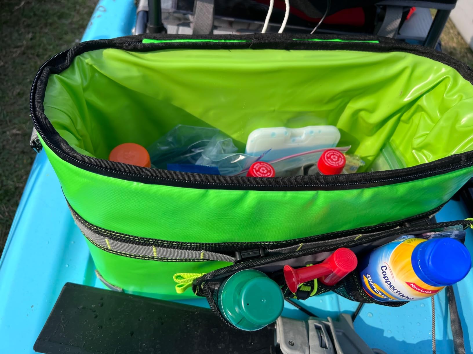 Kayak Cooler Behind Seat, Waterproof Cooler for Kayaking | Mesh Pockets, 12 Bottles or 24 Can Capacity, Includes Bungee Cords, Kayak Accessories Cooler Bag for Travel & Beach customer photo 2