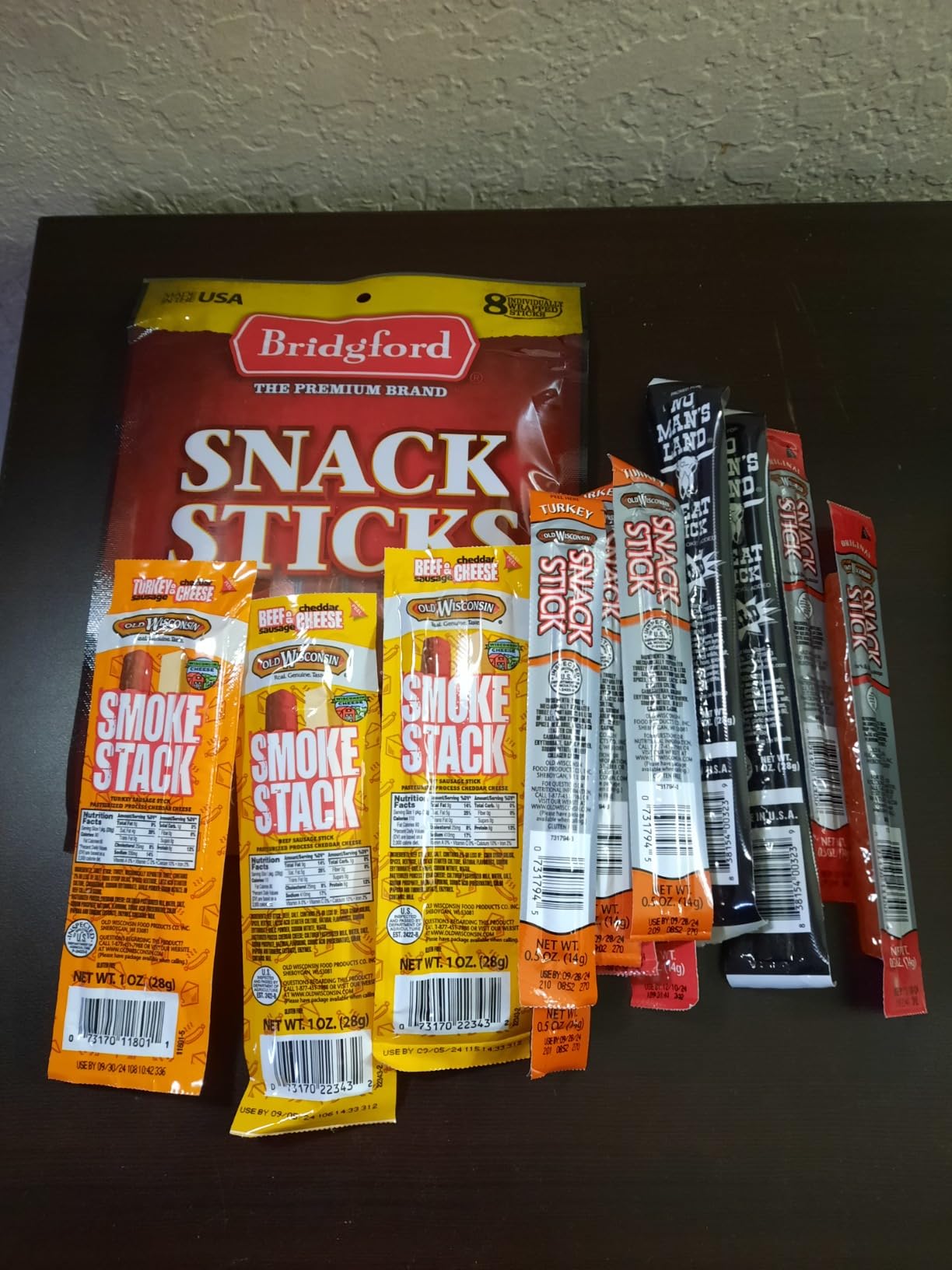 ManSnacks Deluxe Jerky & Nuts Gift Basket for Men - 28 pc - Large Variety of Beef Jerky Sticks, Pepperoni Sticks, Cheese Sticks, Almonds, Peanuts & Pistachios, in a Manly Gift Bag customer photo 1