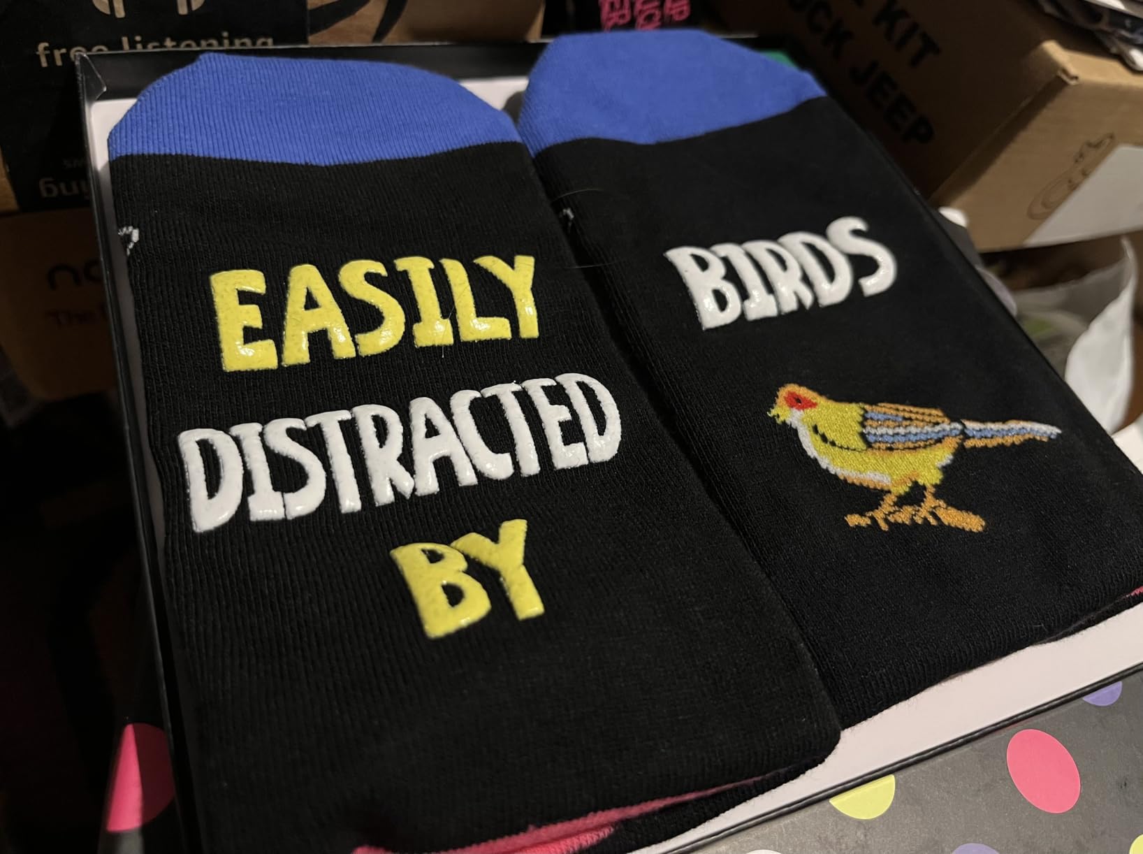 Funny Socks for Women Men - Novelty Crazy Socks Bird Butterfly Gifts, Bird Stocking customer photo 2