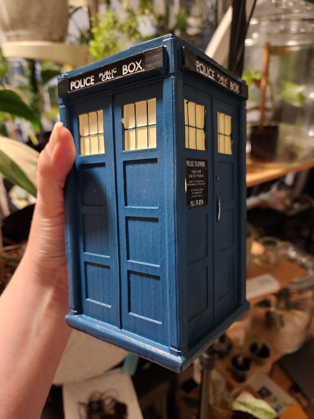 Doctor Who TARDIS Ceramic Planter - 6-Inch Blue Police Box Succulent Pot for Real or Faux Plants - Official BBC Time Lord Home Decor customer photo 1