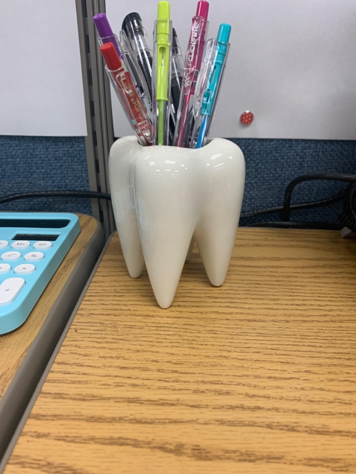 ComSaf Tooth Pen Holder, Ceramic Pencil Cup Gift for Dental Office Decor | Dentist Gift, Hygienist Graduation, Assistant Accessories,Dental Hygiene Graduation, White Glaze, Office Organization customer photo 1
