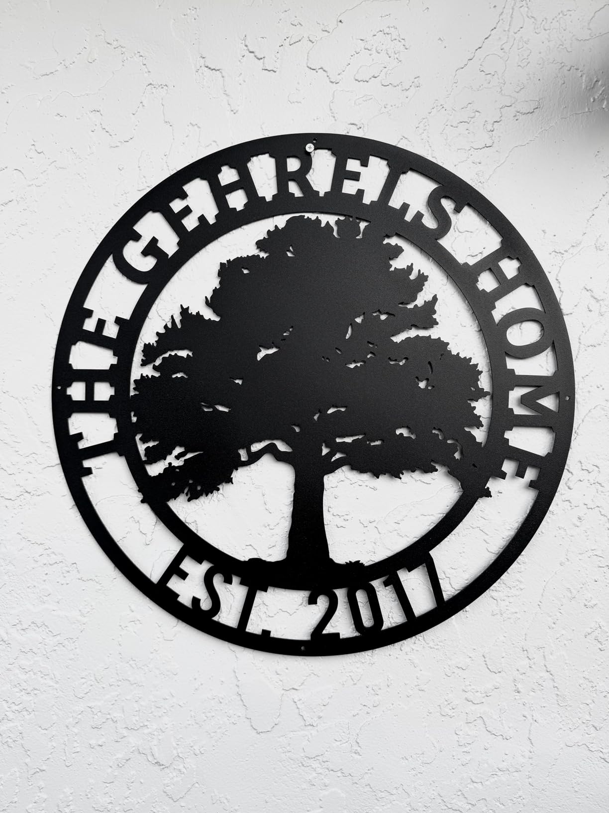 RealSteel Tree of Life Oak Tree, Custom Metal Signs for Outside, Est. Year Monogram, Personalized Metal Wall Decor, Last Name Sign, Family Name Sign, Dad Gift, Outdoor Garden Decor customer photo 1