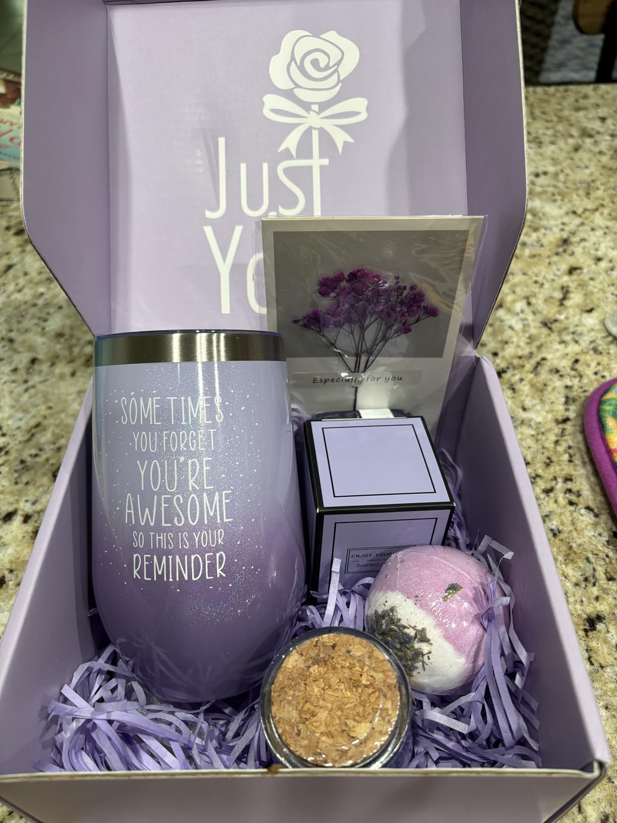 Gifts for Women, Mom, Wife, Girlfriend, Sister, Her - Happy Birthday, Christmas, Valentine's Day, Mothers Day Gifts - Lavender Spa Gift Basket Set customer photo 1