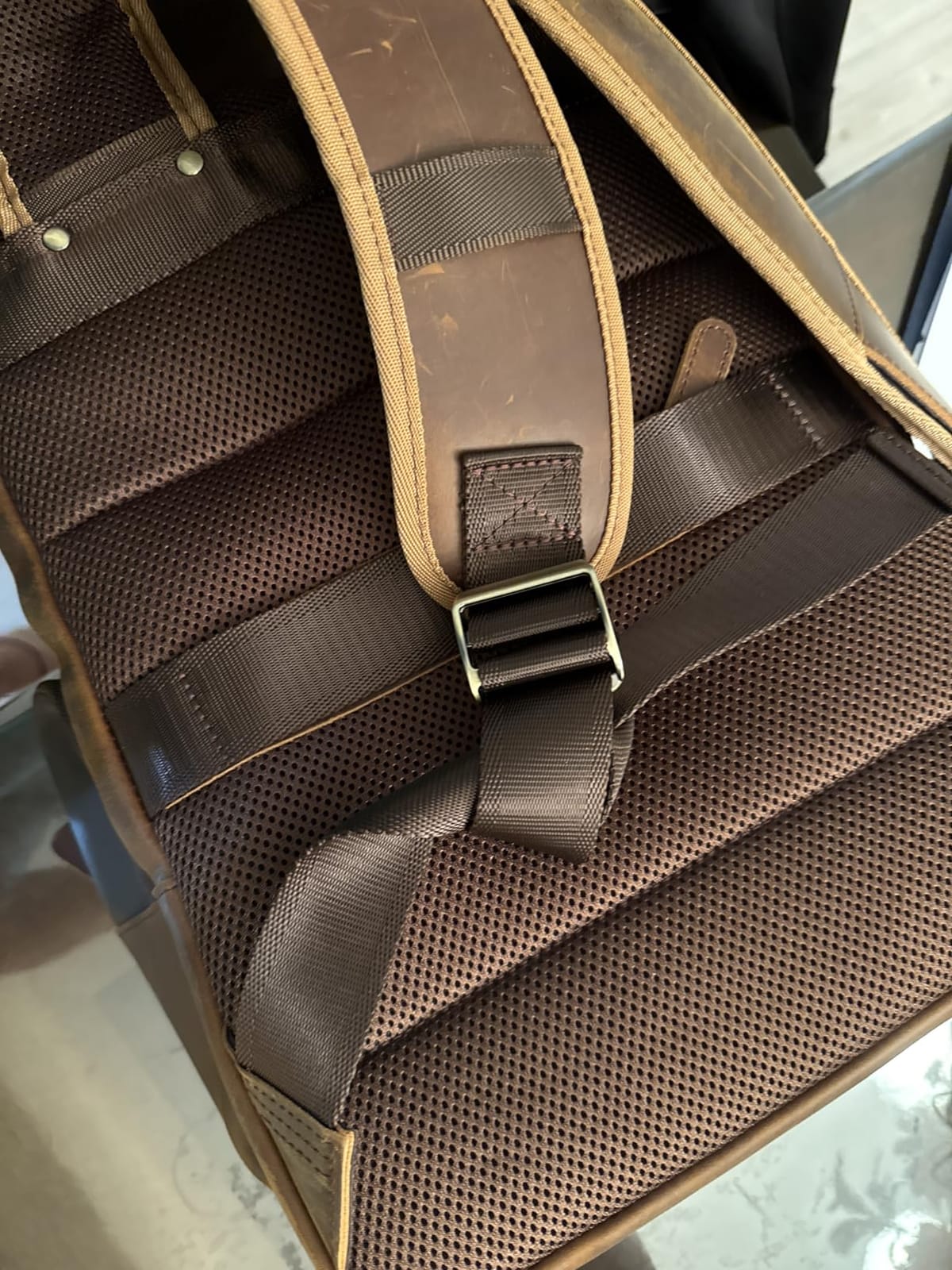 TIDING Men's Leather Backpack 14