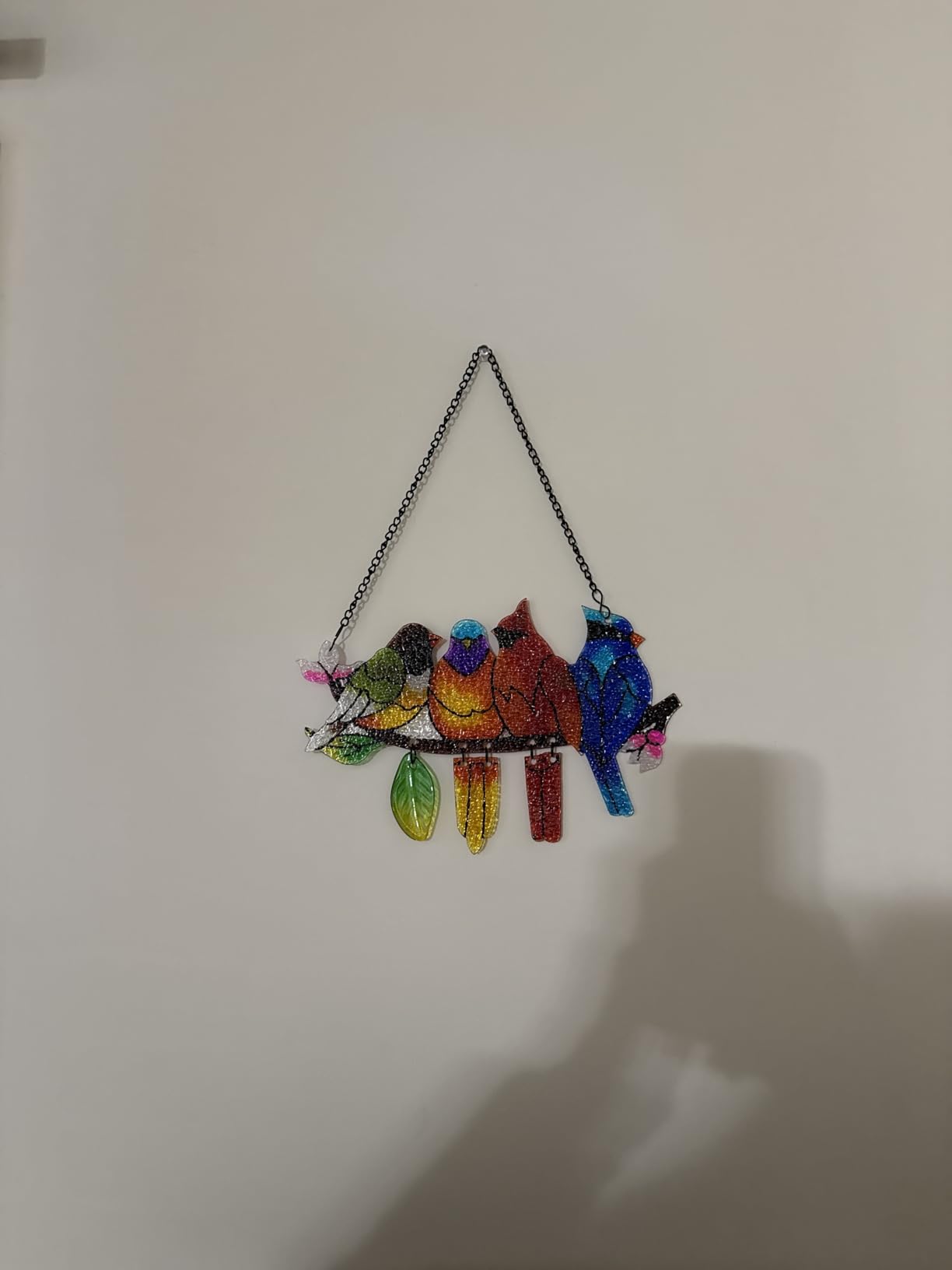 Birds on A Branch Stained Glass Window Hanging Suncatcher Bird Lover Gifts | Christmas Birthday Mothers Day Bird Lovers Sun Catcher Gift for Woman Mom Grandma Wife Mother In Law Suncatcher Decor customer photo 1