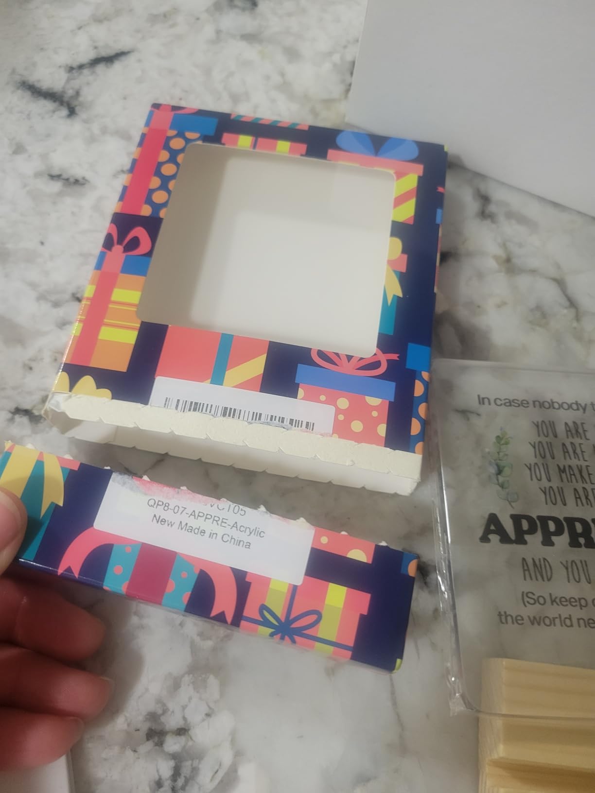 Inspirational Gift Ideas, Thank You Gifts for Women Men Friends | Appreciation Gifts for Coworkers, Motivational Quote Clear Desk Sign Decor, Home Office Desk Decor (4 x 4 Inches) customer photo 2