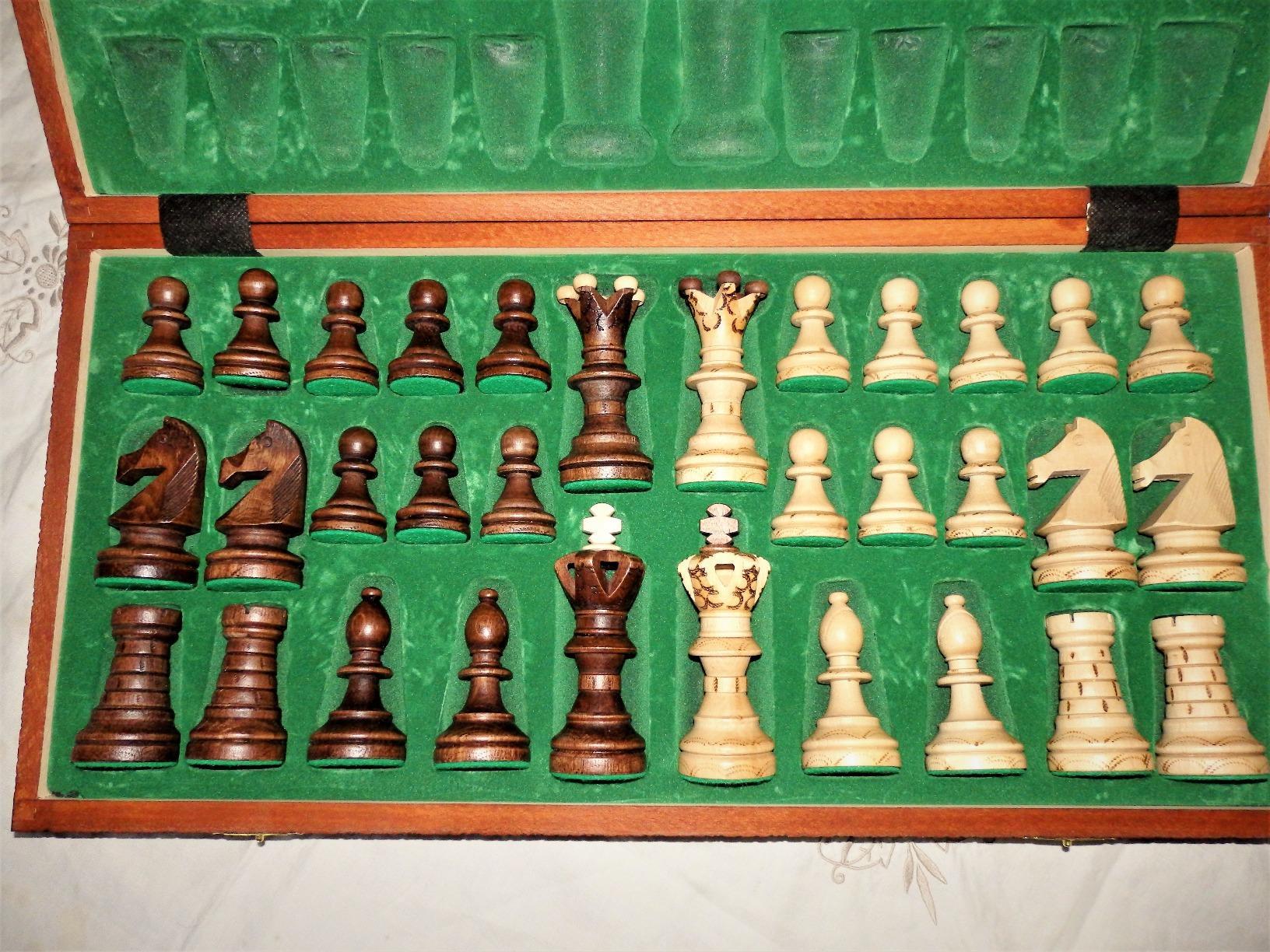 Wegiel Imperator 21-Inch Luxury Wooden Chess Set for Adults and Kids - Handcrafted from Premium Beech and Birch Wood - Unique Folding Design with Chess Piece Storage, Brown customer photo 2
