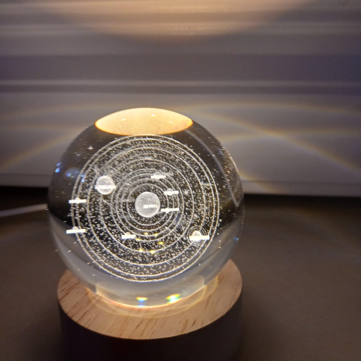 3D Solar System Crystal Ball, 2.4-inch Engraved Universe Model and Astronomy Decor customer photo 2