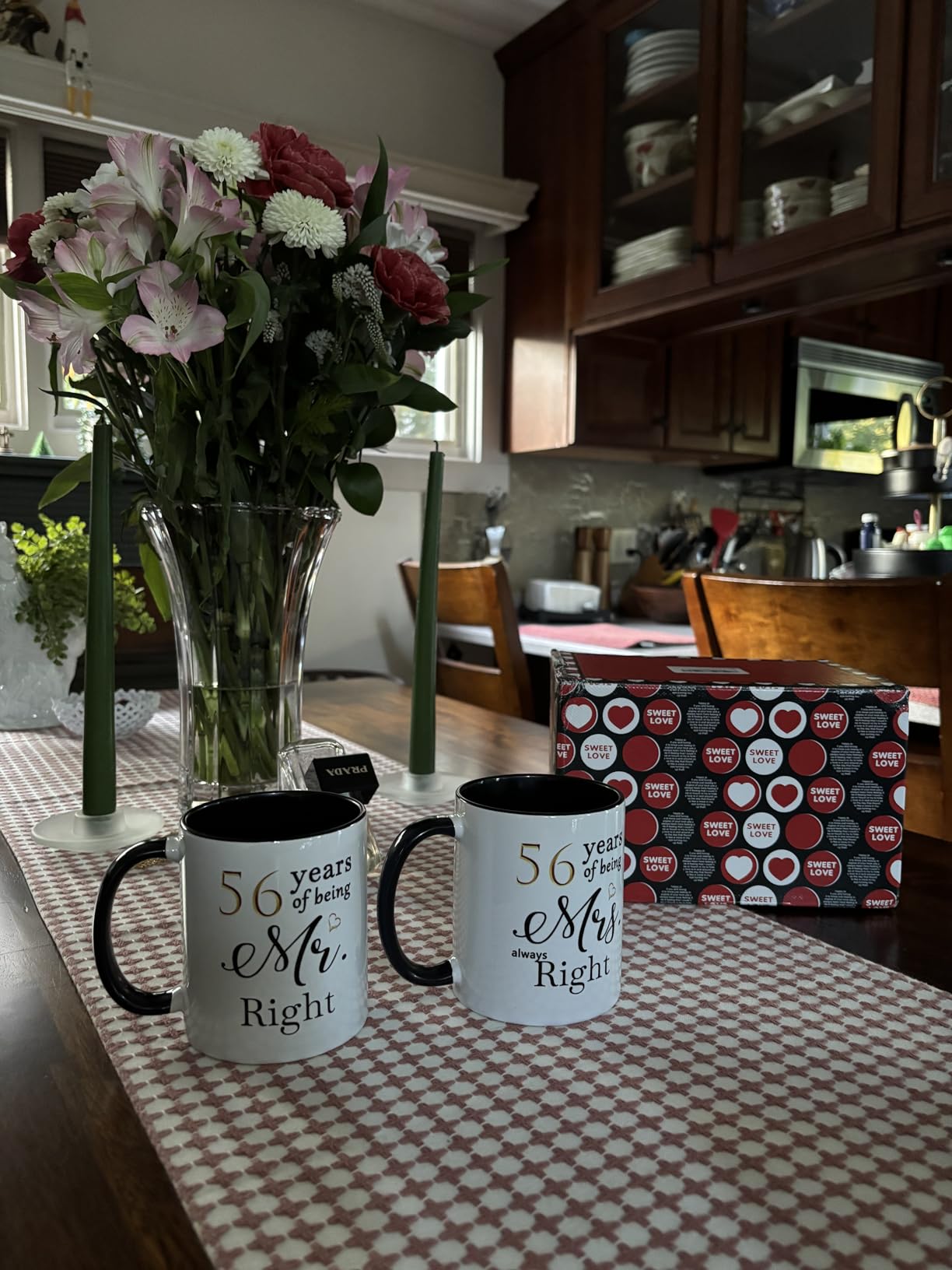 55 Year Anniversary Coffee Mugs Set of 2 for Couple Her Him Women Men | 55th Wedding Anniversary Decorations Gifts for Parents Wife Husband Mom Dad, 55 Year Anniversary Mug Gifts with Gift Box customer photo 2