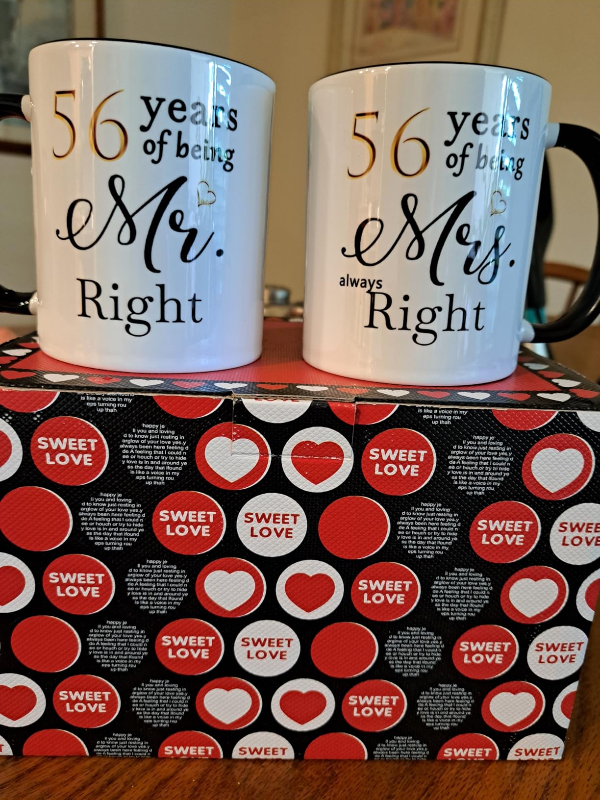 60 Year Anniversary Coffee Mugs Set of 2 for Couple Her Him Women Men | 60th Wedding Anniversary Decorations Gifts for Parents Wife Husband Mom Dad, 60 Year Anniversary Mug Gifts with Gift Box customer photo 2