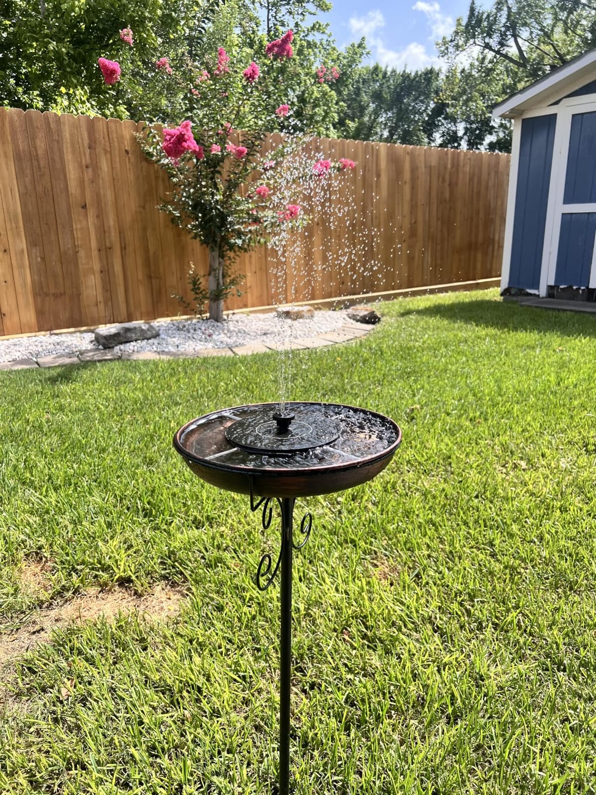 Daoeny 35In Metal Bird Bath for Outside, Vintage Freestanding Birdbaths & Birdfeeder, Bird Baths Feeder Bowl for Outdoors Garden Patio Yard Lawn Decor, Upgraded 5-Pronged Base (Antique Bronze) customer photo 2