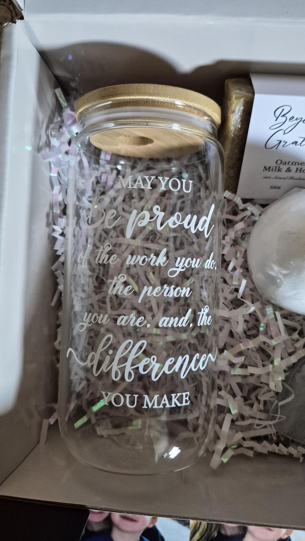 Employee Appreciation Gifts for Coworker Teacher, Thank You Gifts for Women | Boss Day Appreciation Gifts for Nurse Staff Difference Maker, Farewell Office Thank You Gift Baskets w/ 16oz Glass Cup customer photo 1