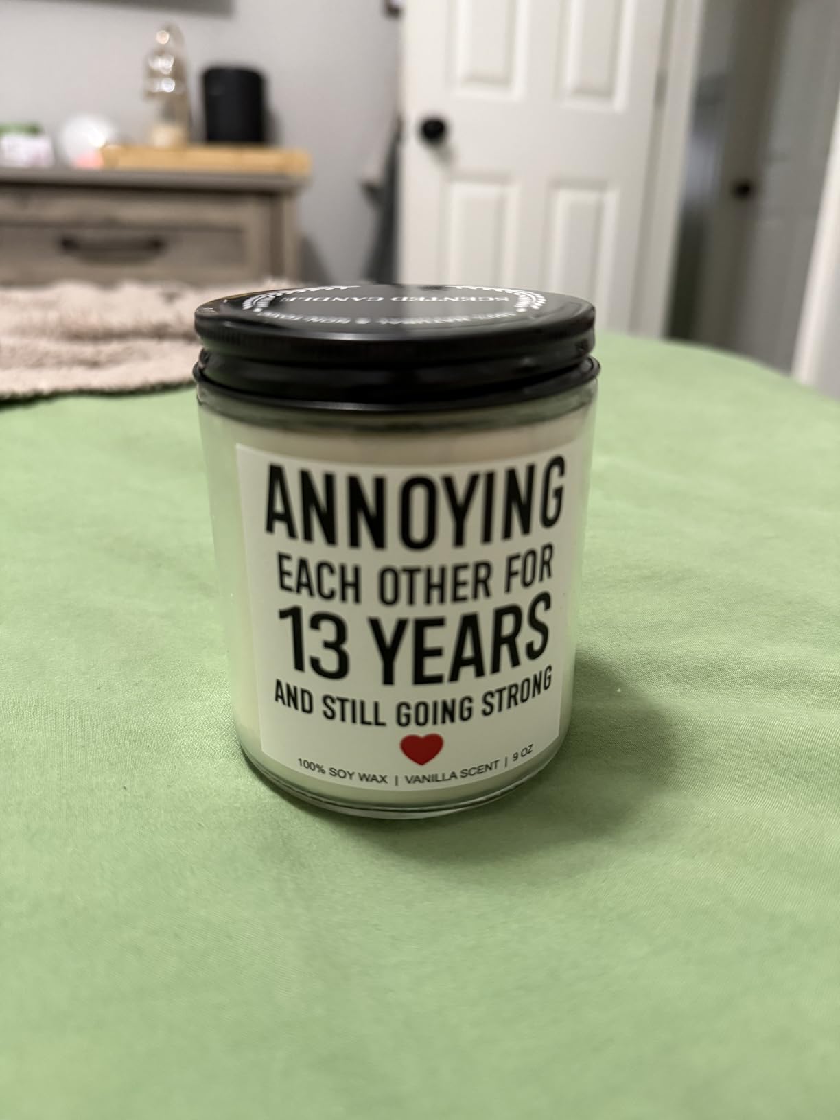 Younift Funny 13 Years Candle, 13th Wedding Anniversary, Gifts for Him, Her - Lace 13th Anniversary, Gifts for Husband, Wife, Couple - 13 Year Anniv. Presents for Men, Women - 9 oz customer photo 1