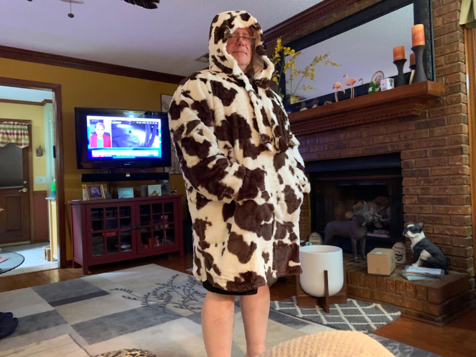 Viviland Blanket Hoodie Wearable Blanket Oversized Super Soft Warm, Gifts for Women Men Teen gifts, Cheetah Print Brown customer photo 2