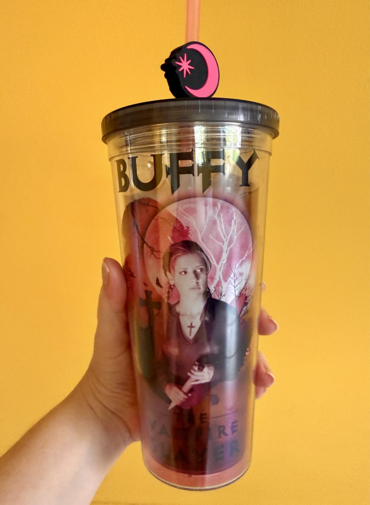 Silver Buffalo Disney Pixar Inside Out Emotions, Plastic Cold Cup, 24oz | 2 Riley's, Anxiety, Anger, Joy, Fear, Sadness and Disgust, Iridescent, Lid and Straw Topper customer photo 1