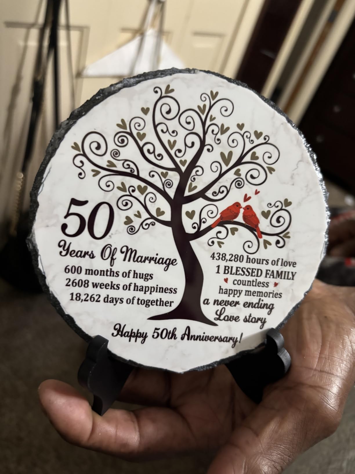 Ruby Couple Slate Plate - 40th Anniversary Wedding Gifts for Parents Couple - 40th Anniversary Unique Gift Ideas - 40 Years of Marriage Decoration, Plaque, Keepsake customer photo 1