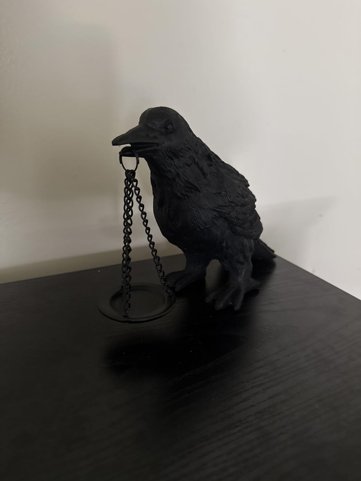 Gothic Crow Lamp with Tealight Candle Holder Resin Raven Decor Statue Gothic Home Decor for Bedroom Unique Goth Gifts Black customer photo 2
