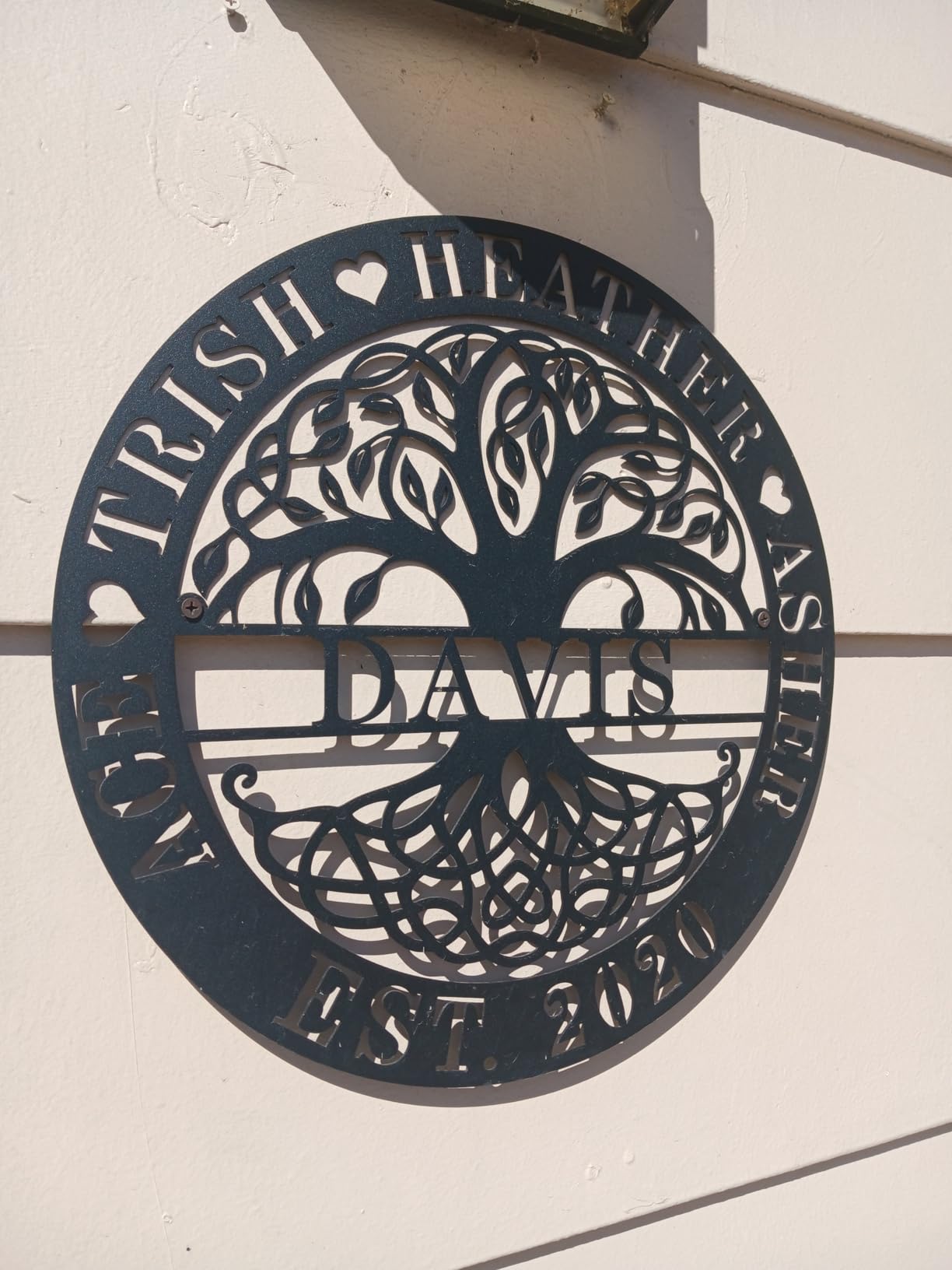 Custom Family Names Tree Sign, Personalized Tree of Life Wall Metal Decor, Heart Sign with Names, Last Name Monogram Sign, Wedding Presents, Housewarming Present customer photo 1