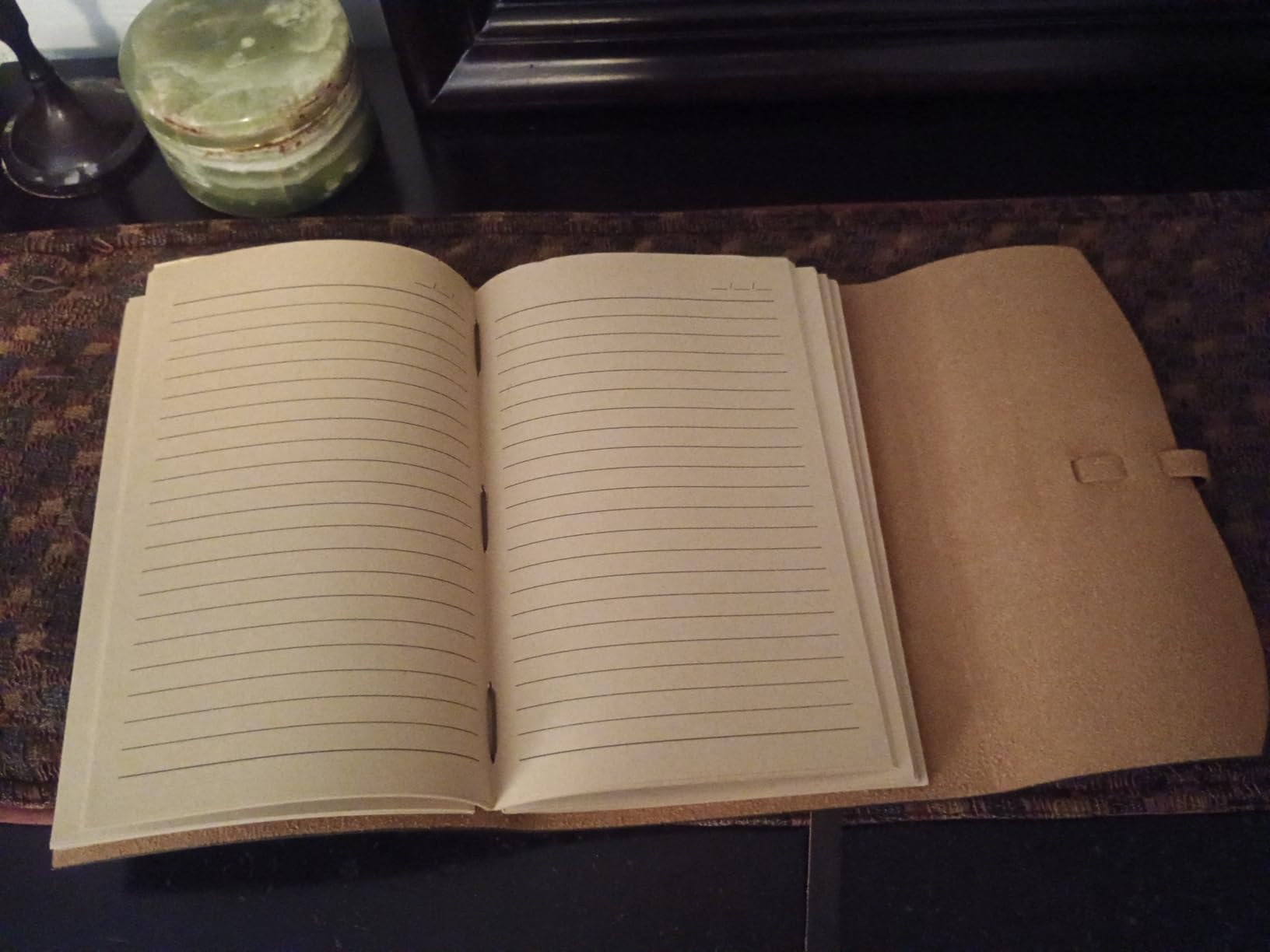 RILIHO Leather Journal Notebook, A5 Size Diary 6x8.1 Inch, Genuine Leather Journals for Writing, Vintage Style Personalized Journal, Gifts for Men and Women, Artists, Travelers, Navy Blue customer photo 1