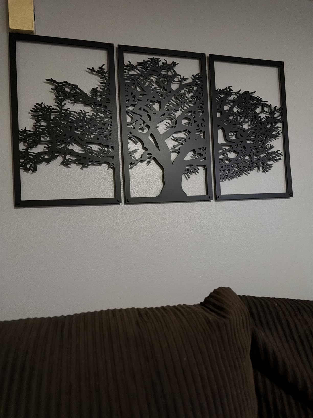 Vailla Tree of Life Wall Art 3pcs Family Tree Wall Decor 3D Wooden Wall Hanging Sculpture Modern Home Decoration 3 Panels Textured Sculptures for Living Room Bedroom Office Dinnig Room customer photo 1