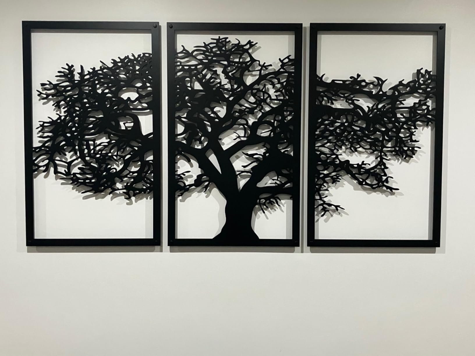 Vailla Tree of Life Wall Art 3pcs Family Tree Wall Decor 3D Wooden Wall Hanging Sculpture Modern Home Decoration 3 Panels Textured Sculptures for Living Room Bedroom Office Dinnig Room customer photo 2