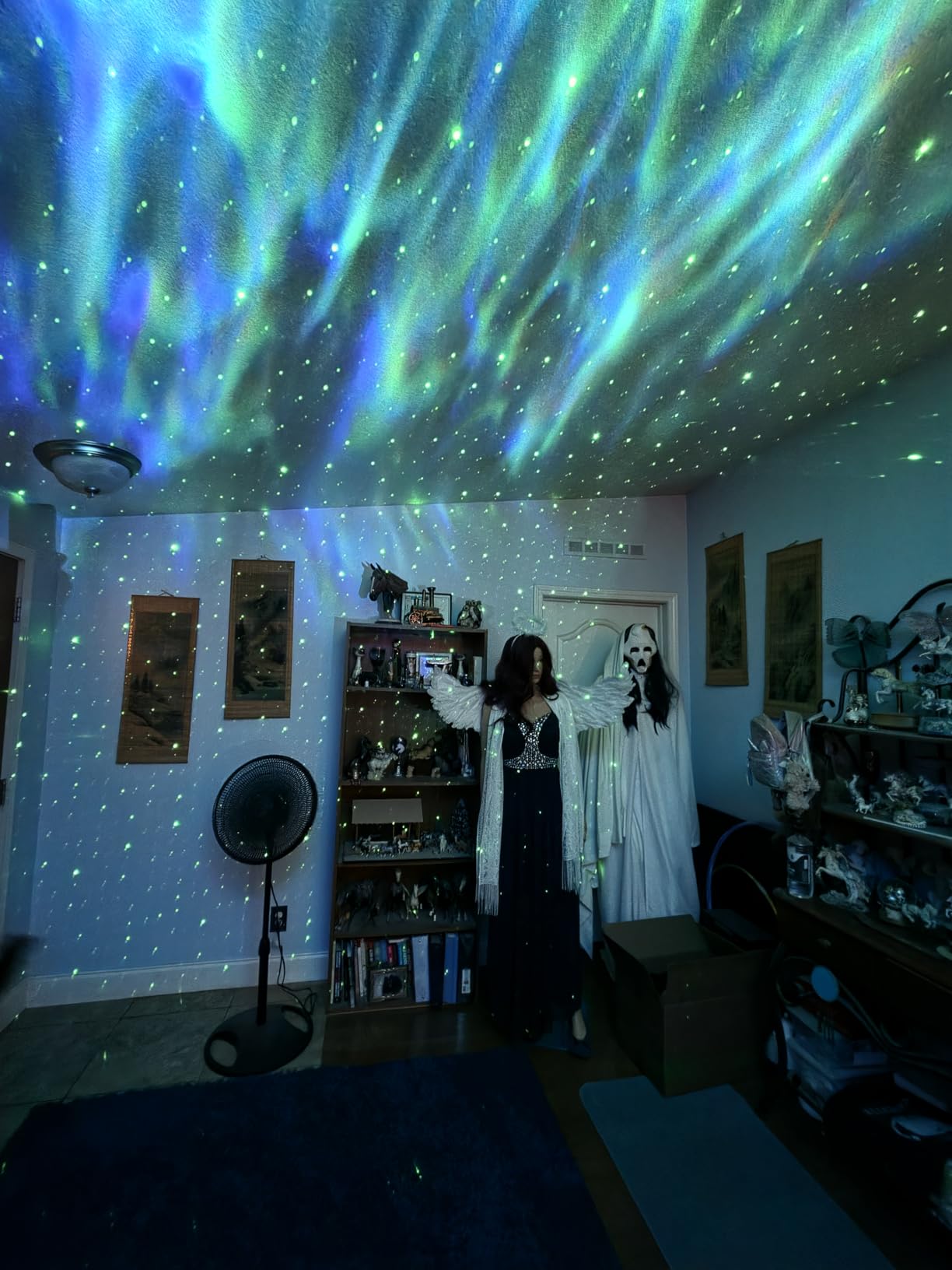 One Fire Galaxy Projector,15 Colors,Gifts for Girls&Women&Boys,White Noise | Birthday,7 Brightness,Green Star,4 Speed,Bluetooth,Romote,Timer,Teen Bedroom Decor,Relax,Party,Led Lights,Lava Lamp customer photo 1