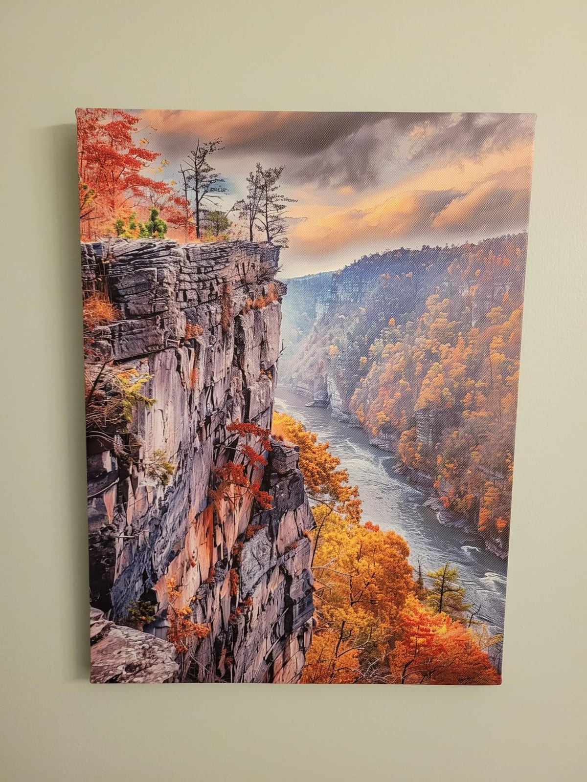 Waterfall Canvas Wall Art Living Room Decor Nature Landscape Pictures for Spa Bathroom Tropical Mountain Forest Painting Poster Modern Zen Tree Prints Woodland Scenic Artwork Home Decoration 12x16 customer photo 1