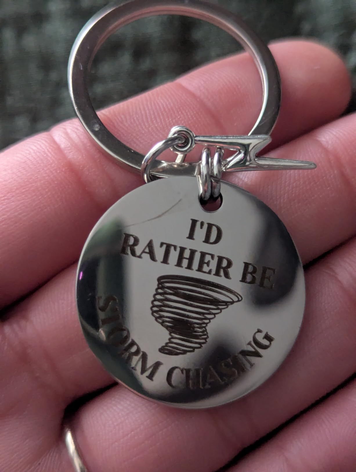 I'd Rather Be Storm Chasing Keychain Tornado Hunter Gifts For Women Men Meteorologist Forecaster Inspirational Christmas Birthday Gift Chasing Jewelry customer photo 2
