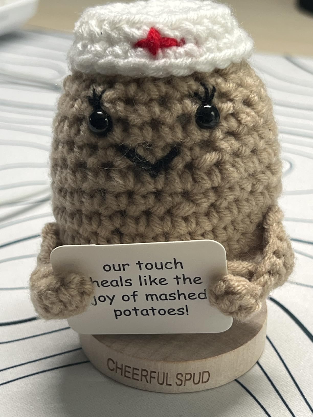 Doctor Gifts for Women & Men - Funny Crochet Potato with 30 Encouraging Signs - Doctor Appreciation Gift, Desk Decor & Thank You Present for Doctors, Med Students Graduation, Doctors Day & Retirement customer photo 2