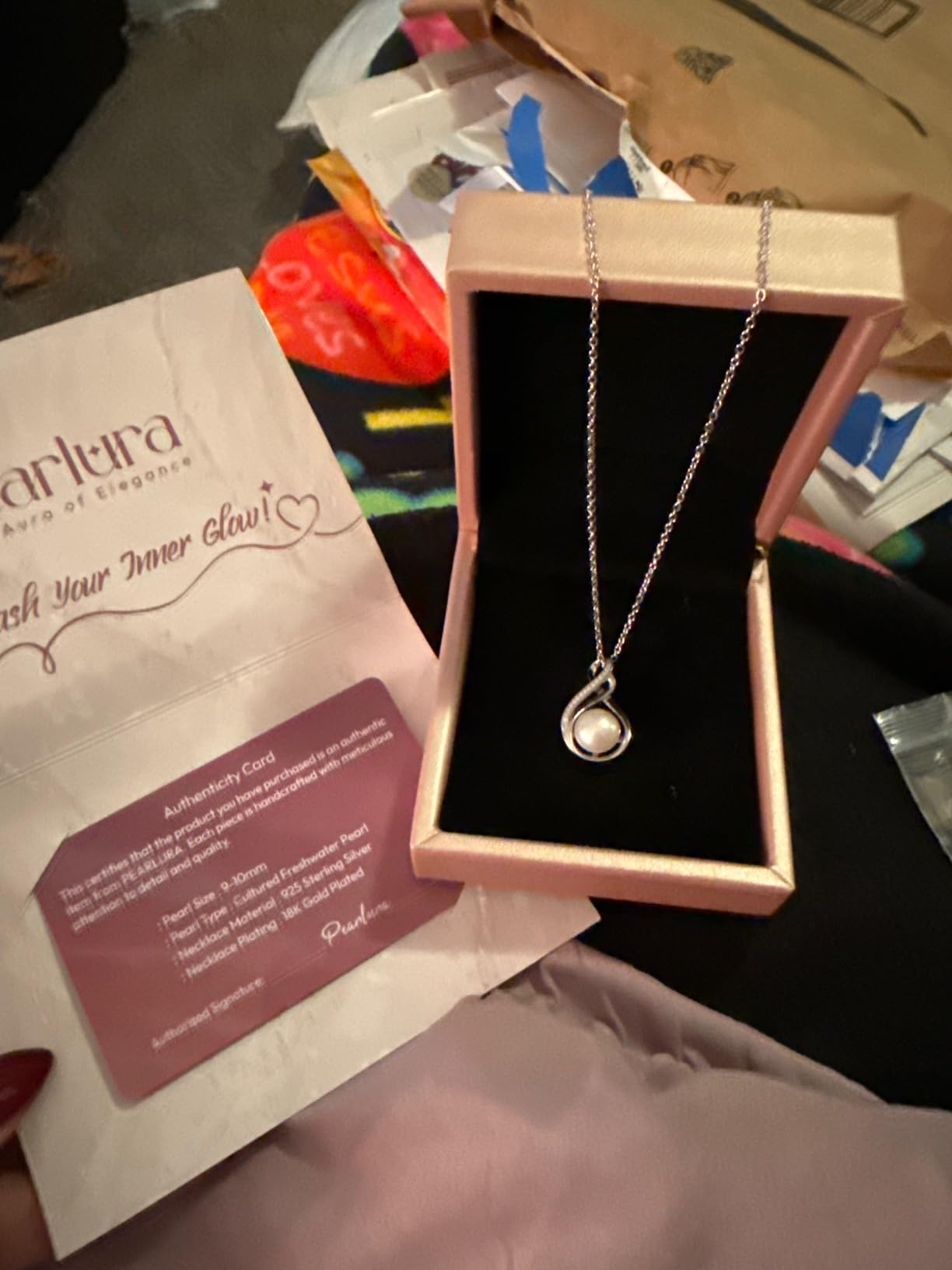 Gifts For Wife Wedding Anniversary - Mothers day gifts - AAA+ Real Pearl Necklaces For Women (18k Gold Plating 925 Sterling Silver) Mothers day necklace ideas Birthday Freshwater Pearl Necklace customer photo 2
