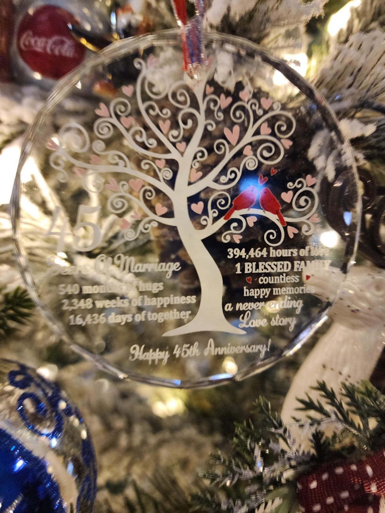 60th Wedding Anniversary Ornament for Couple, Wife, Husband or Parents, Unique Diamond Ideas, Elegant Christmas Decor to Celebrate a Lifetime of Love customer photo 1