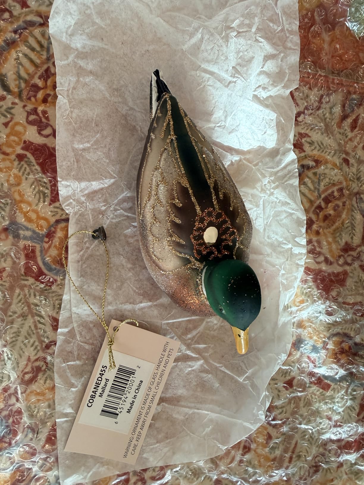 Cobane Studio Great Horned Owl Ornament - Blown Glass Bird Decor | Tufted-Ear Glass Owl Ornament - Hand-Painted Christmas Decoration for Bird Lovers customer photo 1