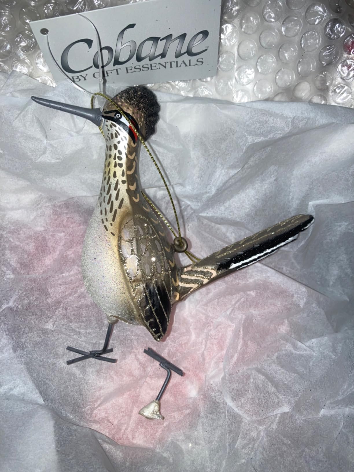 Cobane Studio Great Horned Owl Ornament - Blown Glass Bird Decor | Tufted-Ear Glass Owl Ornament - Hand-Painted Christmas Decoration for Bird Lovers customer photo 2