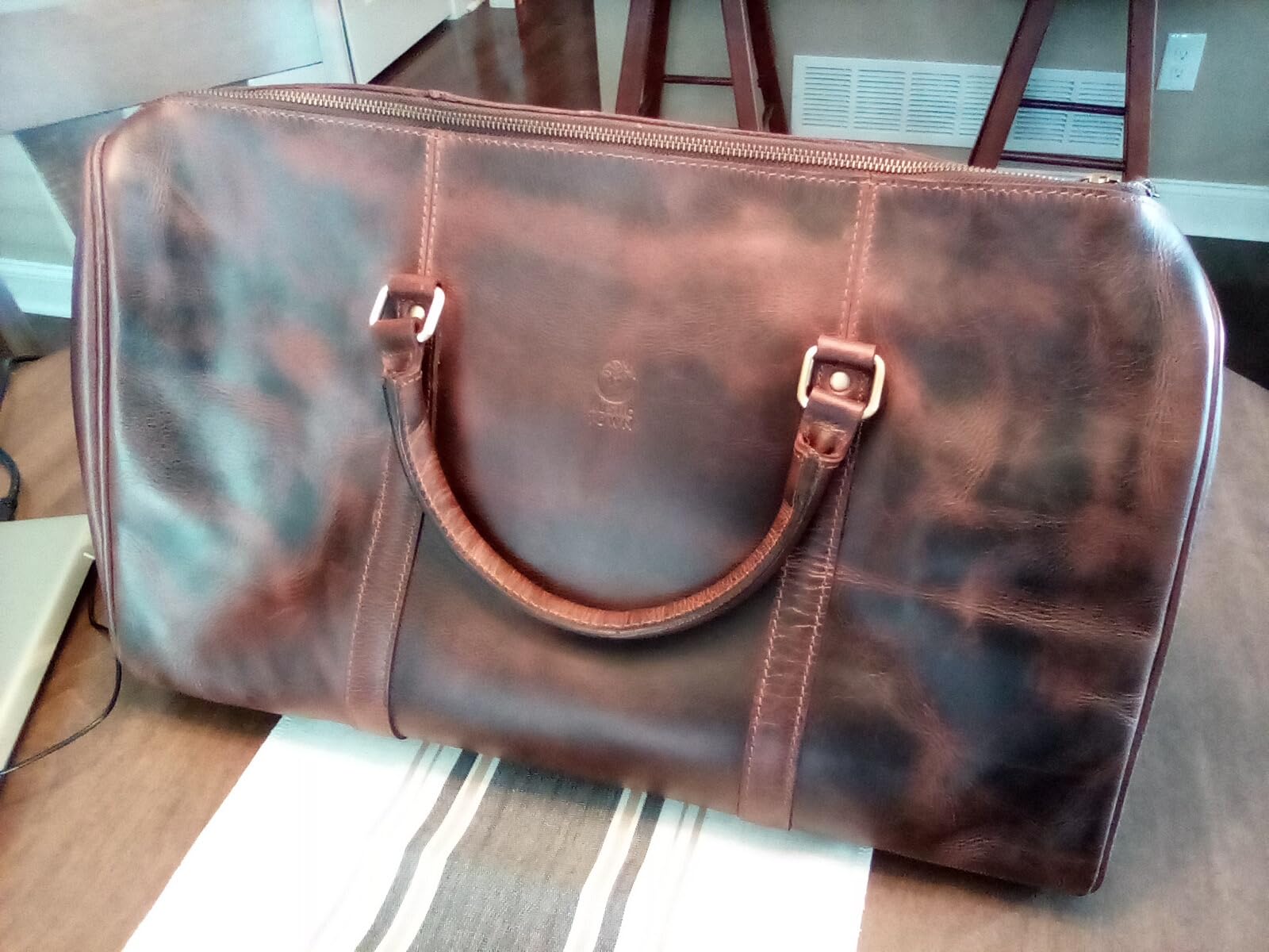 Leather Duffle Bag for Men - Full Grain Travel Weekender, Black 20 Inch customer photo 1