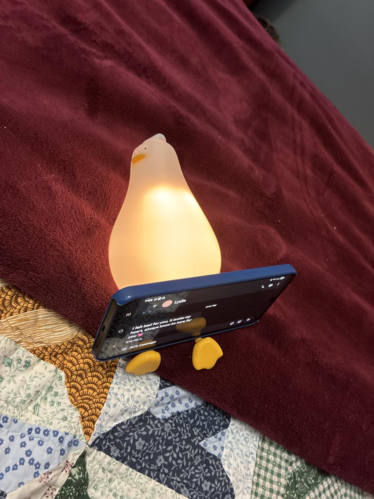 YR YRHH-PET Existential Crisis Duck Lamp Night Light, White Elephant Gifts | Lying Flat, Cute Squishy Ducky Lay Touch Kid Lamp, Rechargeable, College Funny Dirty Santa Gag, Birthday Gifts, Safe Silicone customer photo 1