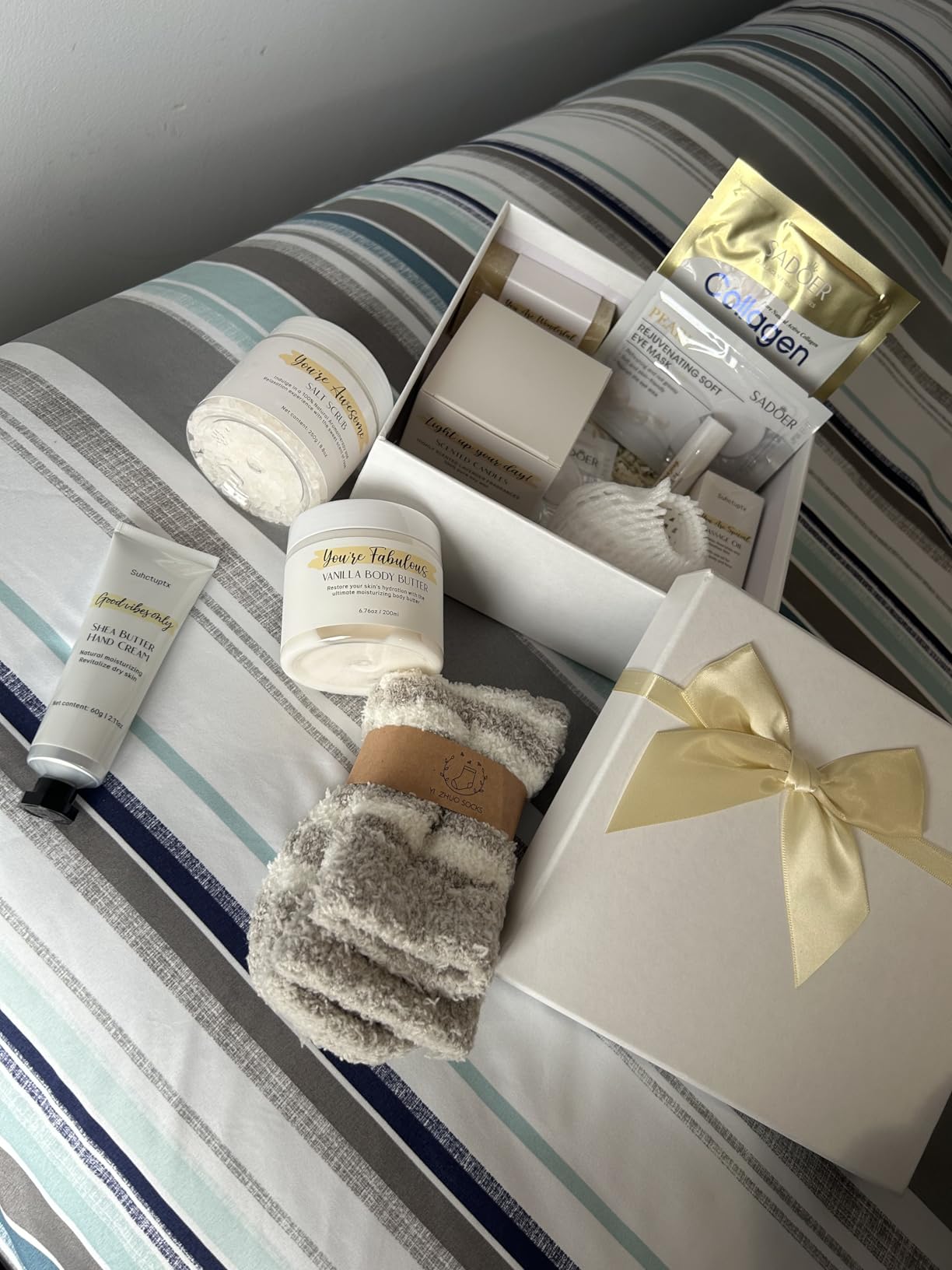 Spa Gifts for Women 13Pcs Mothers Day Gifts Happy Birthday Gift Baskets, Christmas Relaxing Home SPA Kit Bath Set Self Care Package Thank You Box for Mom Her Sister Teacher Friends Friendship customer photo 2