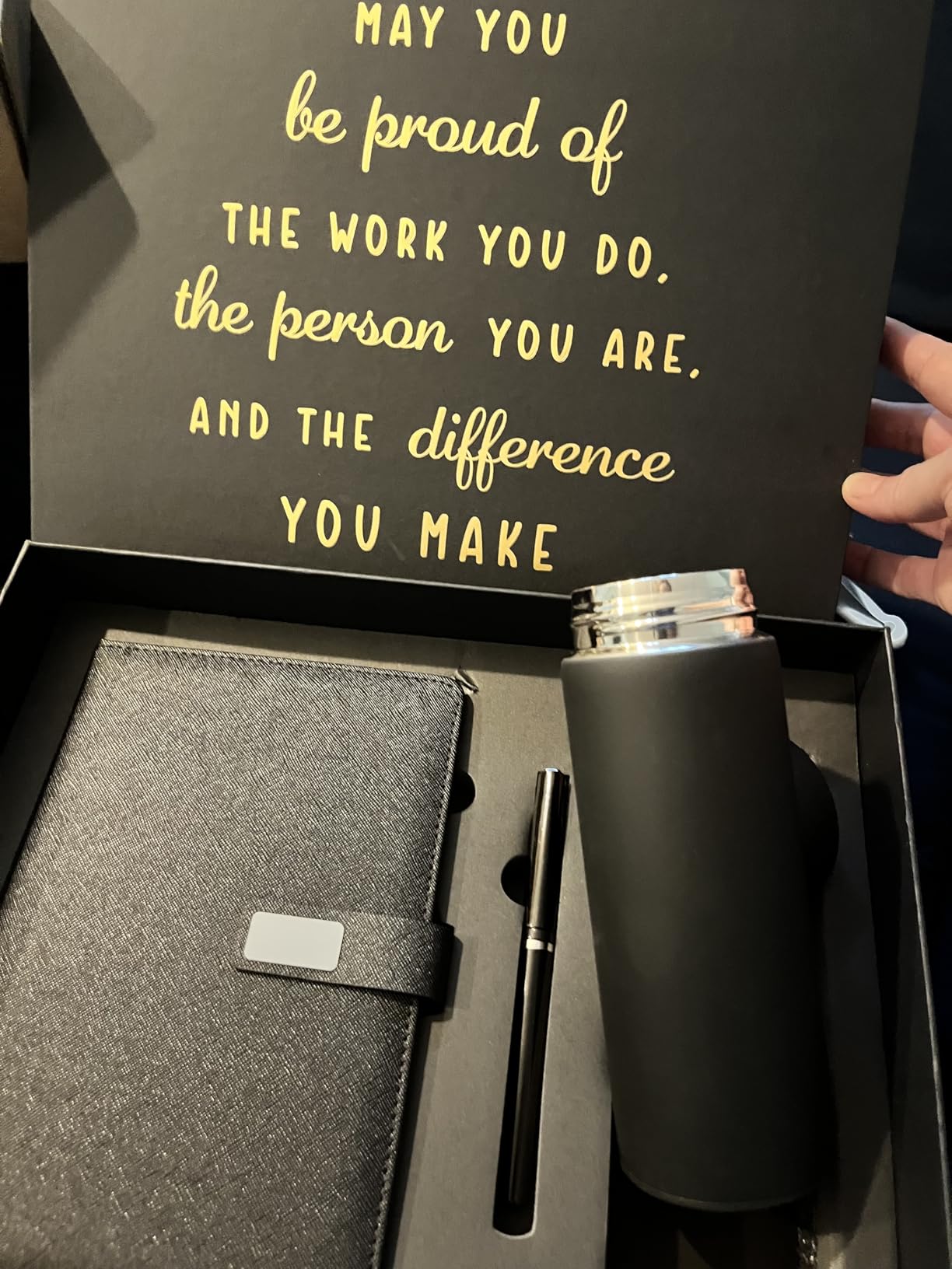 Honoson Blue Welcome to The Team Employees Appreciation Gift Set | Welcome Gifts for New Employees, Bulk Office Gifts for Men Women, Proud of You, Tumbler Notebook and Pen Set customer photo 2