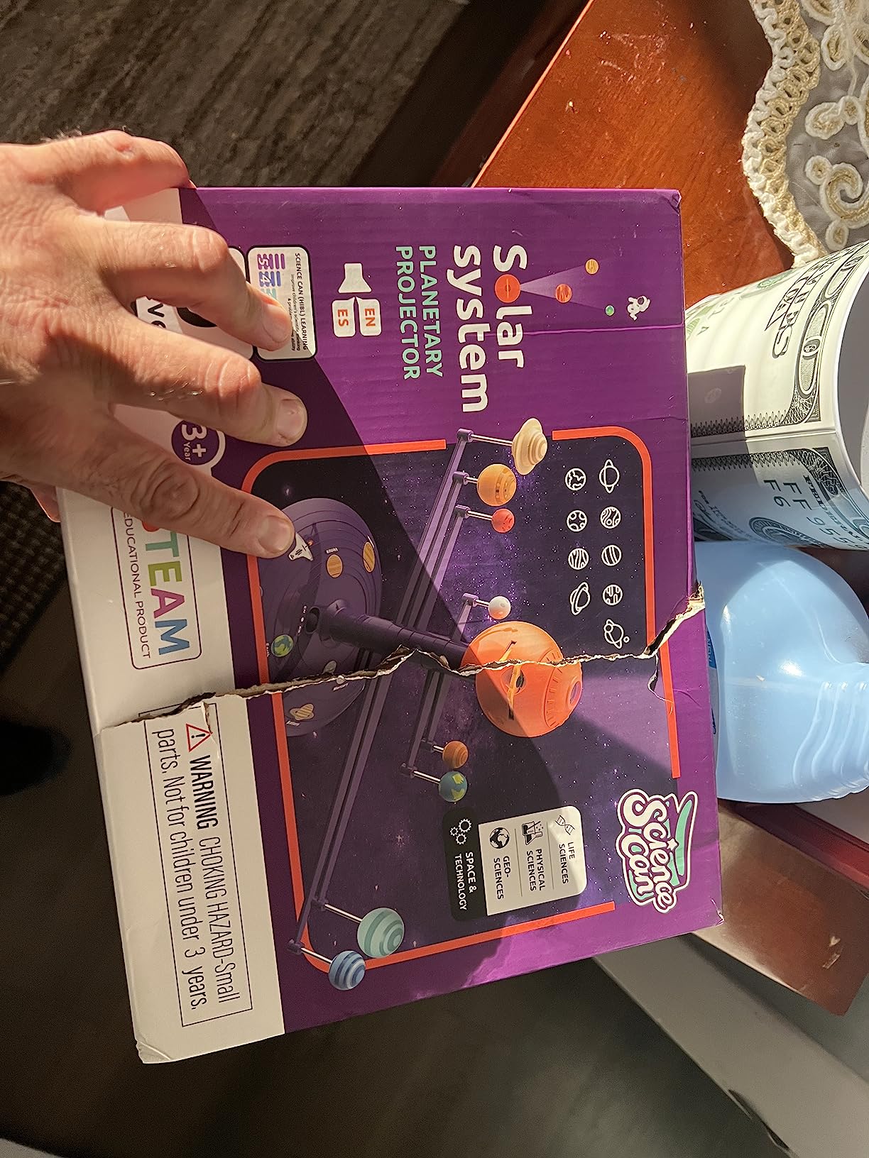 Science Can Solar System for Kids, Interactive Talking Solar System Model | HD Space Projector w/ 8 Planets, Bilingual EN/FR, Knowledge & Quiz Mode, STEM Space Toys Gifts customer photo 1