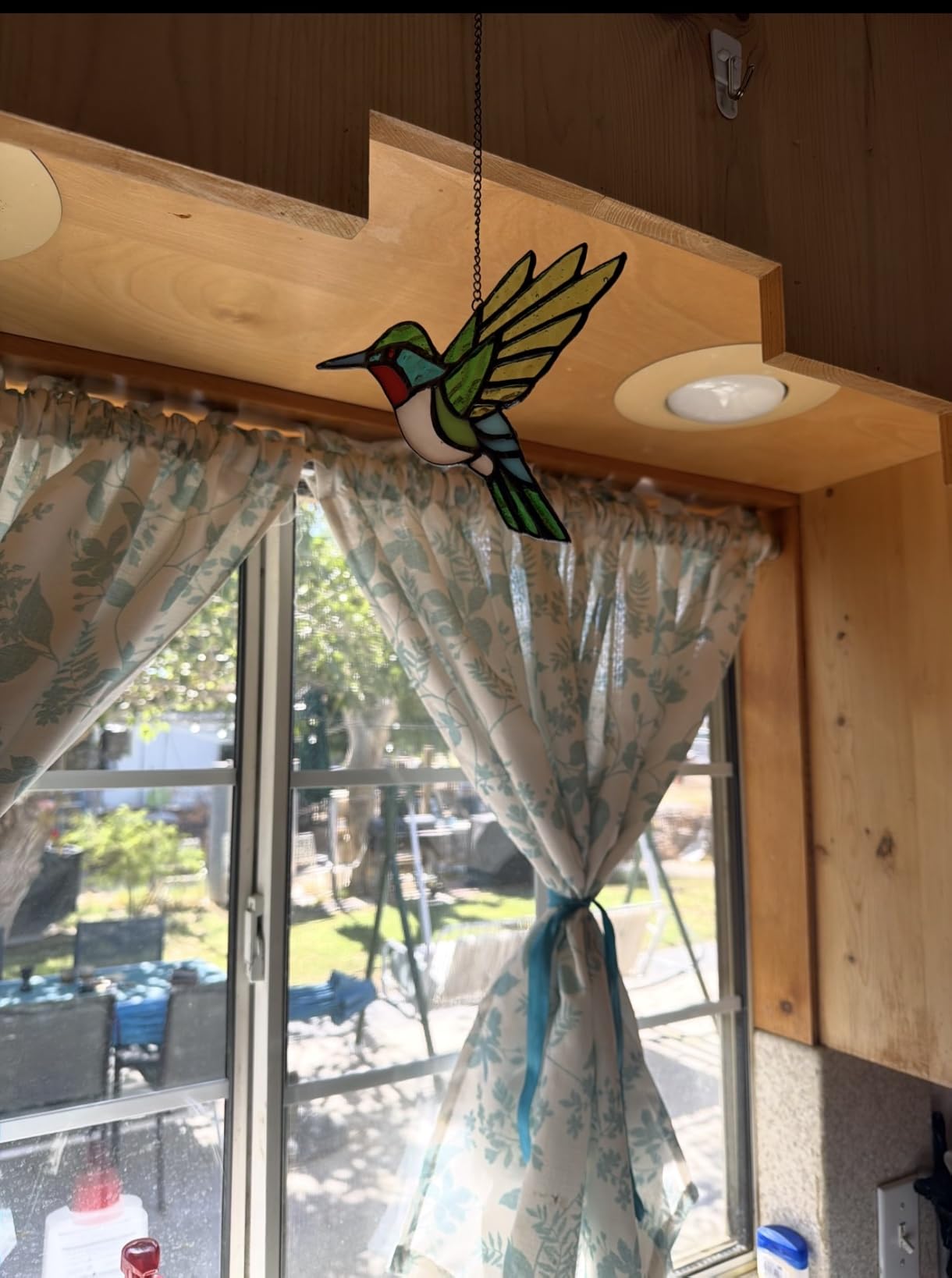 2 Packs Hummingbird Stained Glass Window Hanging Suncatchers - 6 Inch Handmade Real Glass with Copper Foil Edges, Bird Safe Gifts for Women Mom Grandma Bird Lovers(Suction Hooks Included) customer photo 1