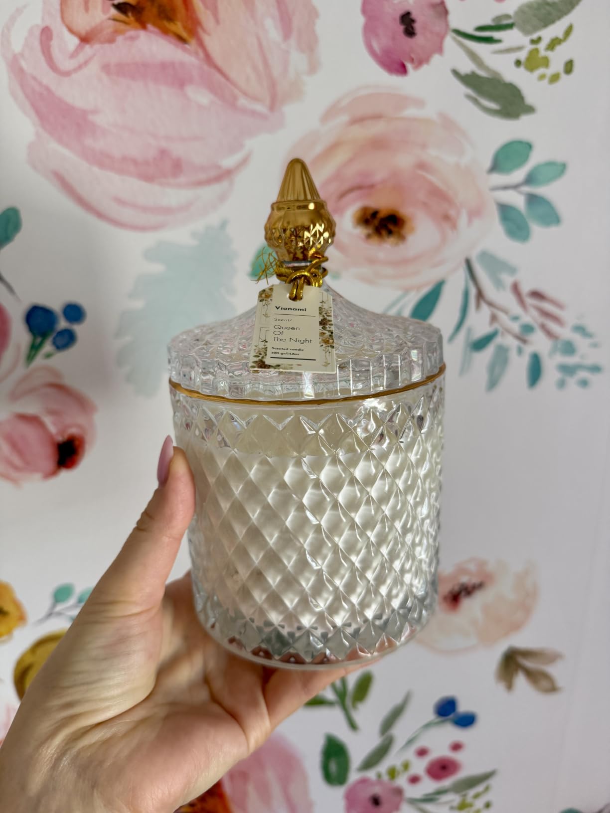 VIONAMI Queen of The Night Rare Flower Fragrance Luxury Scented Candle Gift | Decorative Soy Candles Birthday Gifts for Women, Elegant Glass Jar, 14.8oz, 80Hr Long Lasting Burn, Luxury Candles for Women customer photo 2