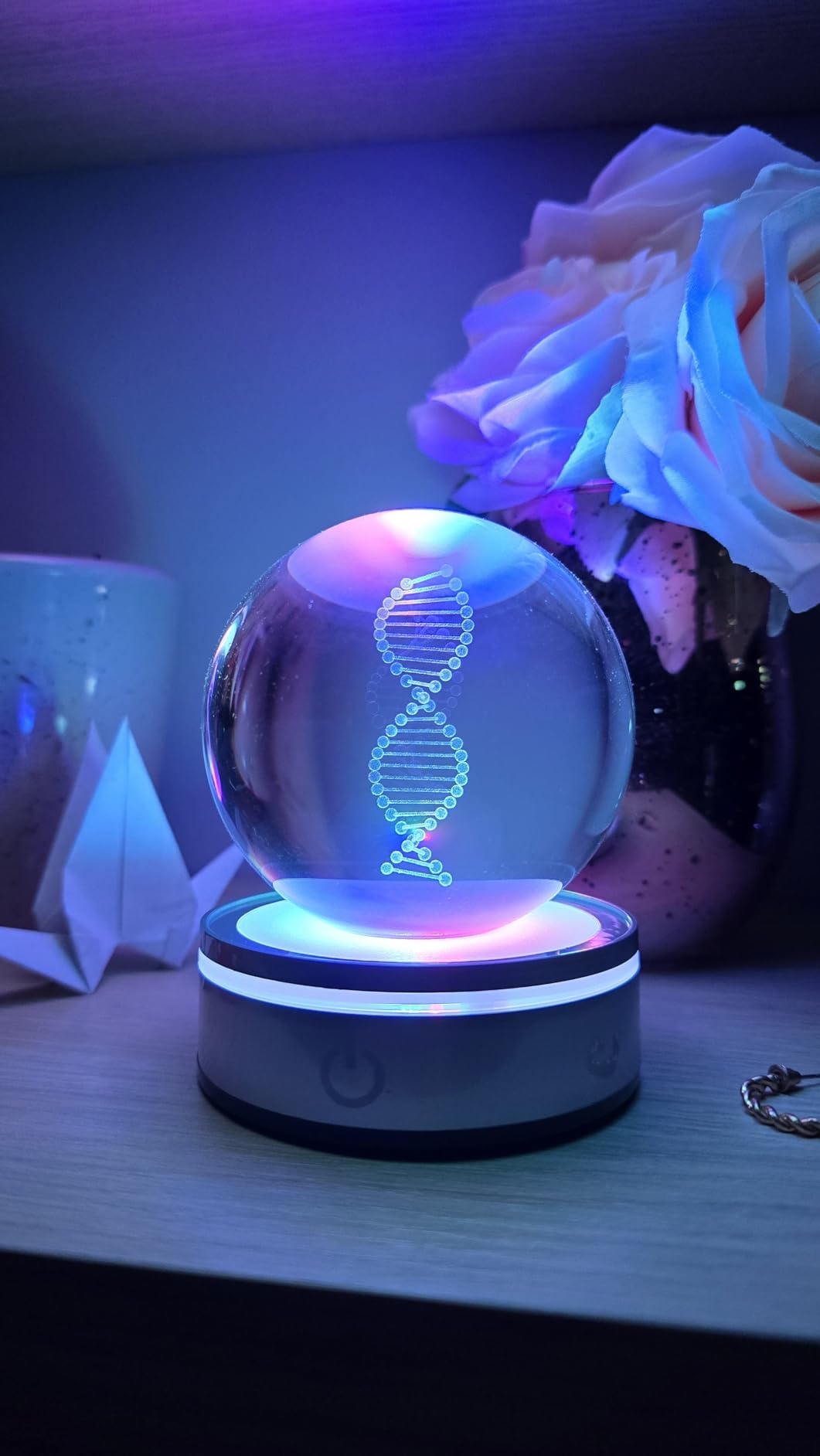 DNA Crystal Ball with LED Base - Unique 3D Laser Engraved Science Decor, Gift for Biology Teachers, Medical Students & Science Lovers, Classroom Lab Decor Night Light customer photo 1