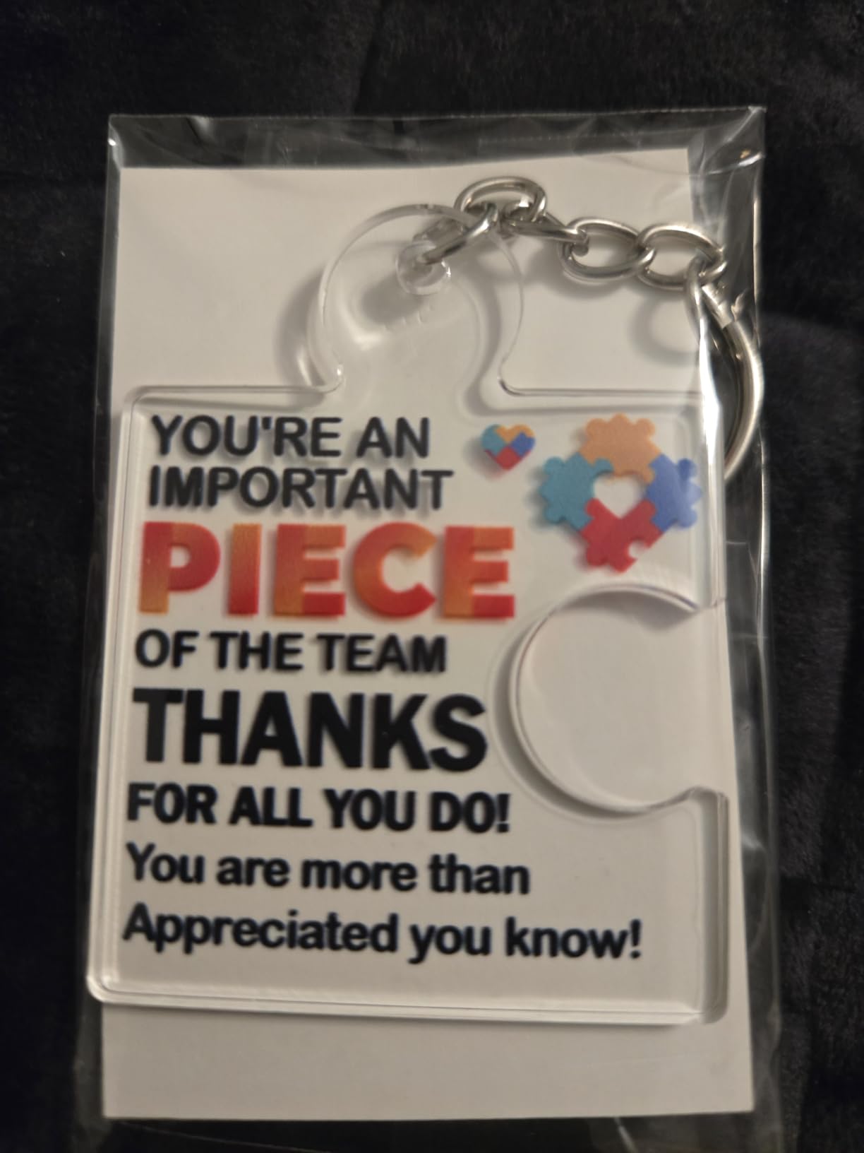 Team Appreciation Gifts Bulk Thank You Keychains for Coworkers | Gift Set for Employee, Staff, Teachers, Teamwork Puzzle Piece Keyring, Acrylic customer photo 2